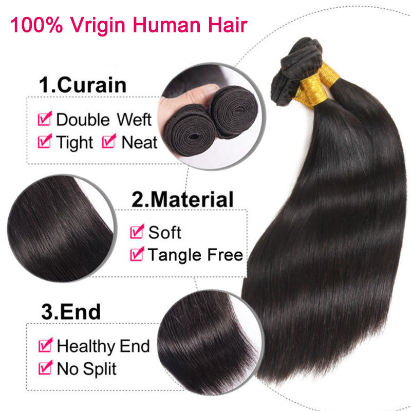 300g THICK 9A Virgin Peruvian 3 Bundles Human Hair Extensions Body Wave Straight