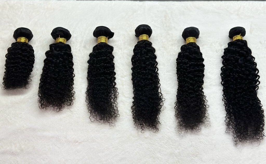 Natural Black Curly Brazilian Virgin Human Hair 8″- 22″