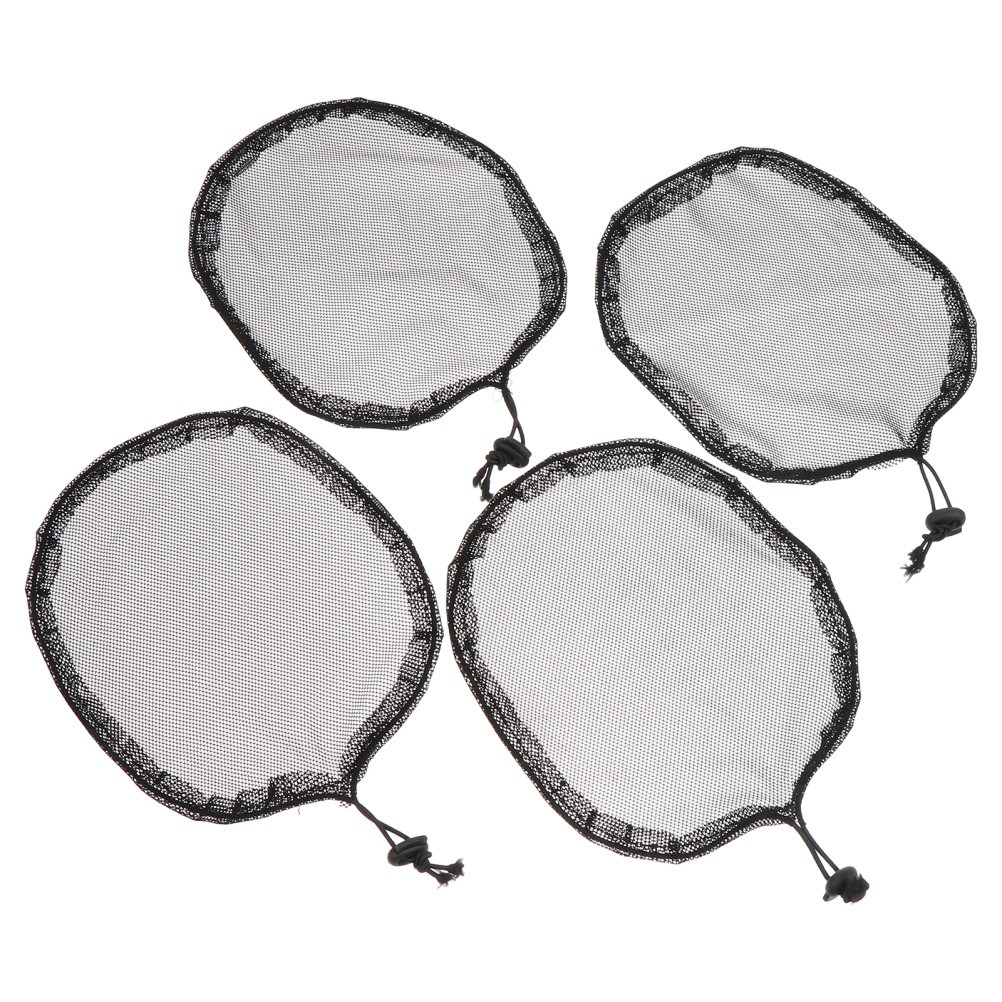 4Pcs Black Ponytail Hairnet Wig Cap Elastic Hair Bun Cover Breathable Soft