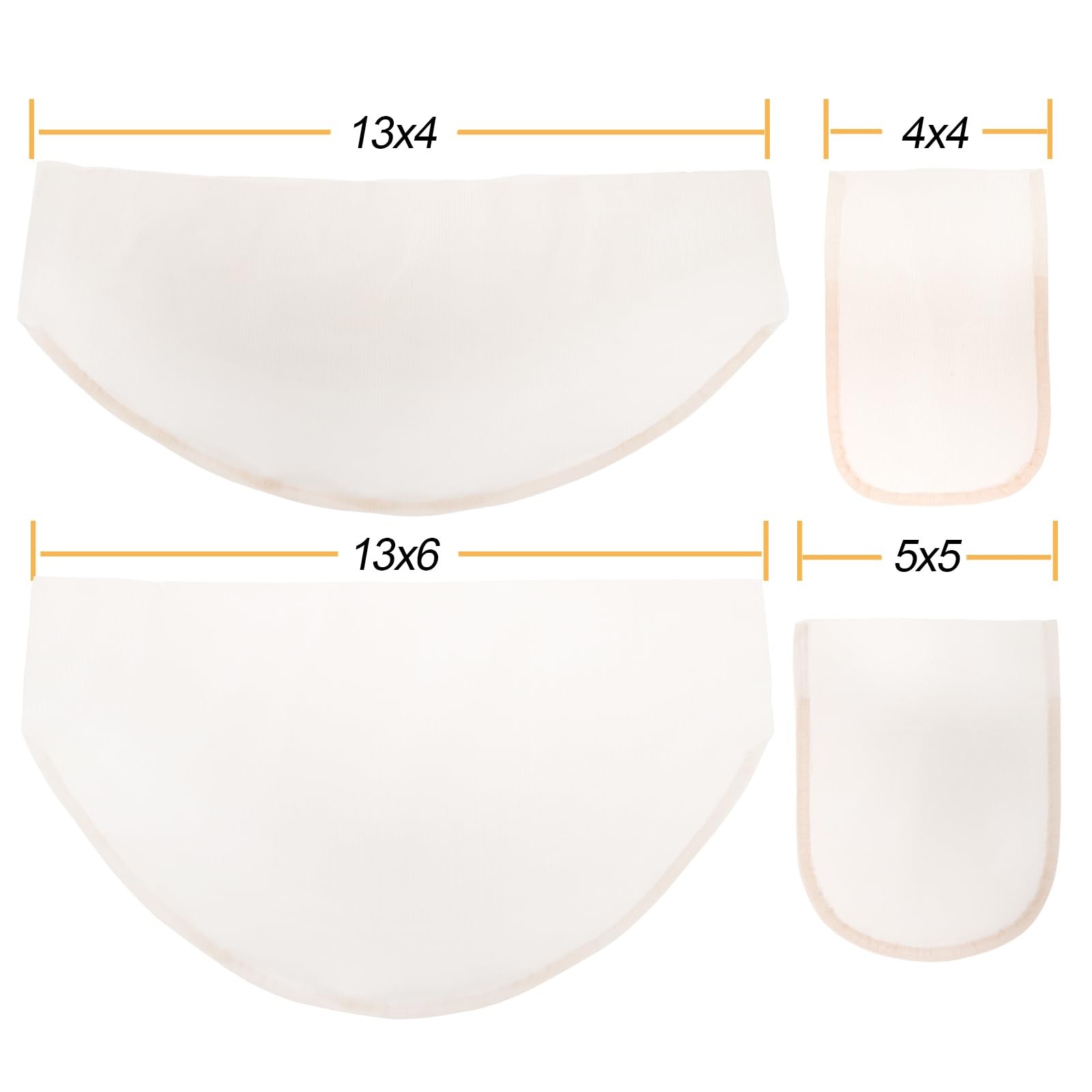 BEEOS 13×4 Transparent Frontal Lace for Making Wig, 5 Pieces Thin Net Base fo…