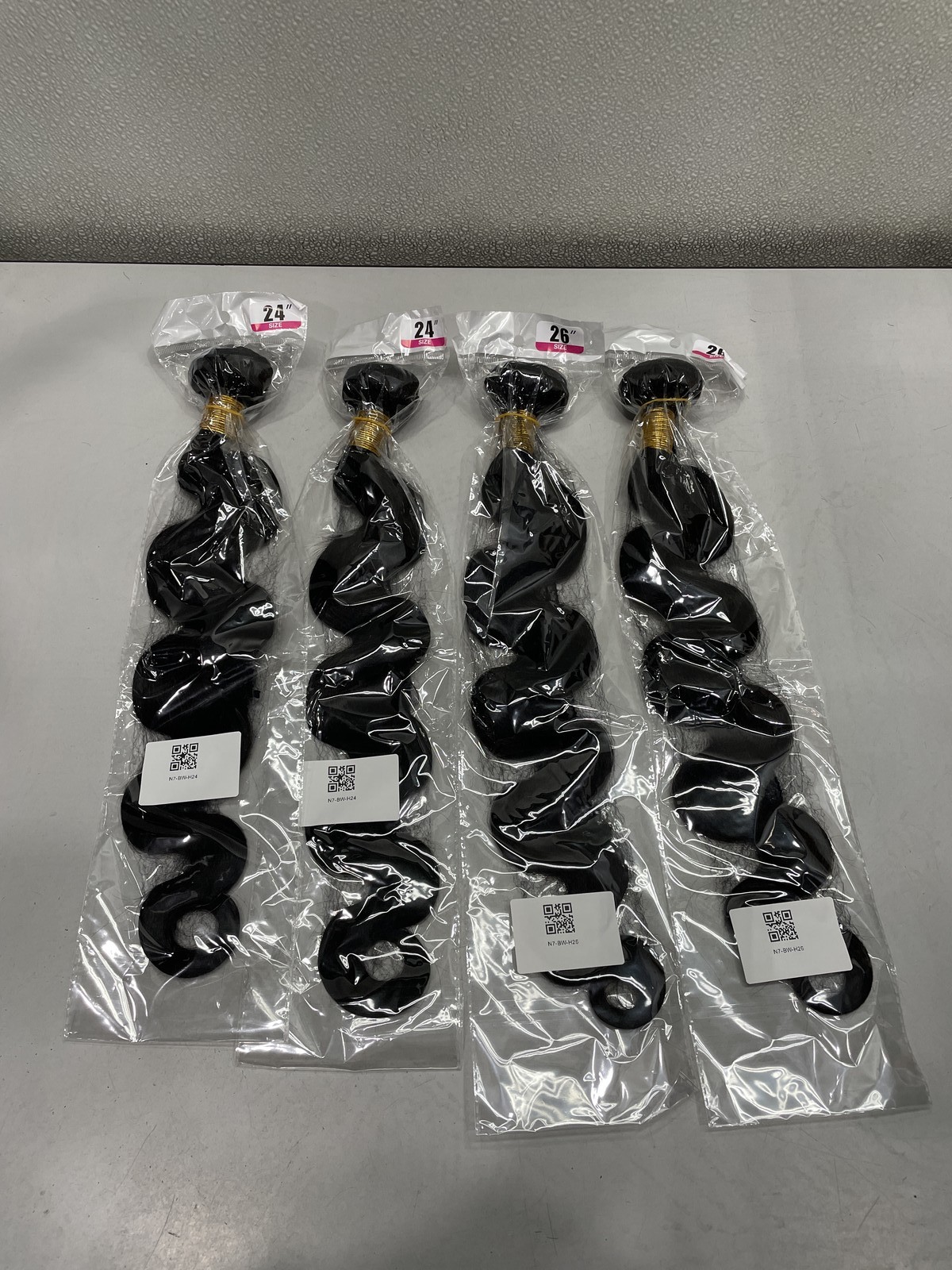PerisModa Brazilian Black Body Wave Human Hair Weave 4 Bundles 24″24″26″26″