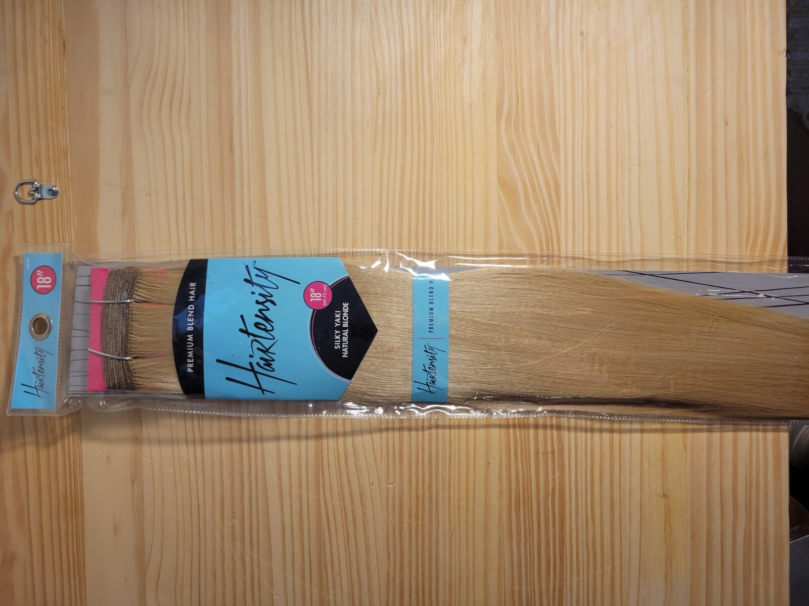 Hairtensity Inch Human & Premium Blend Hair 18 in. Silky Yaki Natural Blonde.