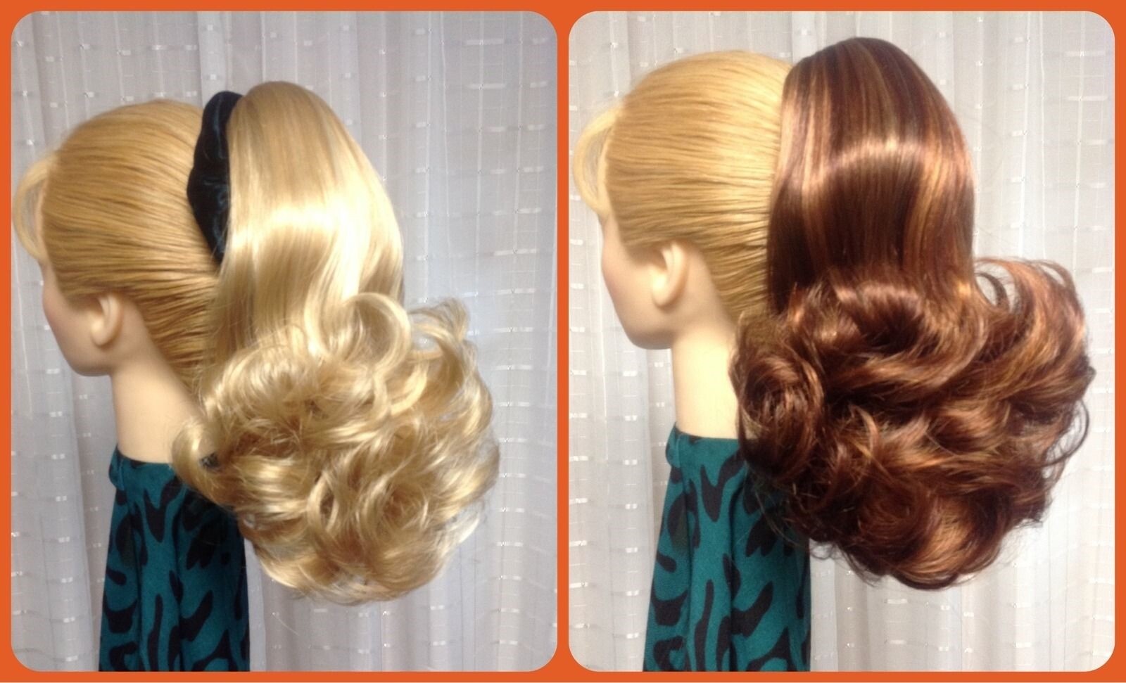 DM10 DIAMOND Clip-on REVERSIBLE Thick PONYTAIL hair piece BLACK BROWN BLONDE RED