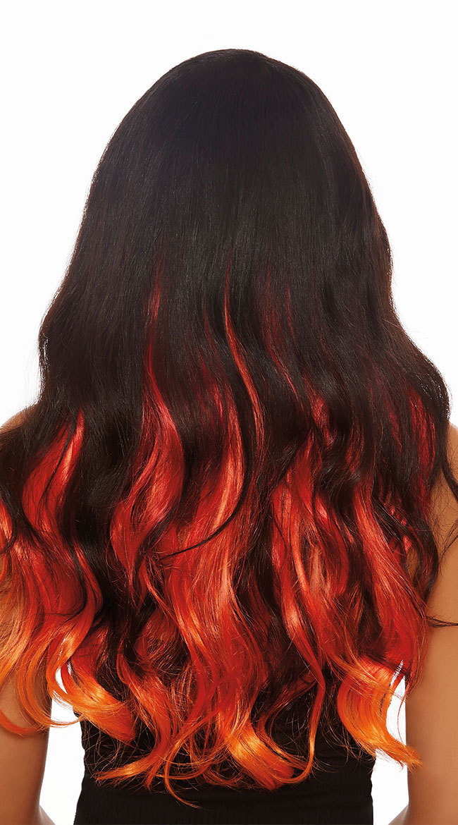 Dreamgirl Long Ombre Red Wavy Hair Extensions Halloween Costume Accessory 11405
