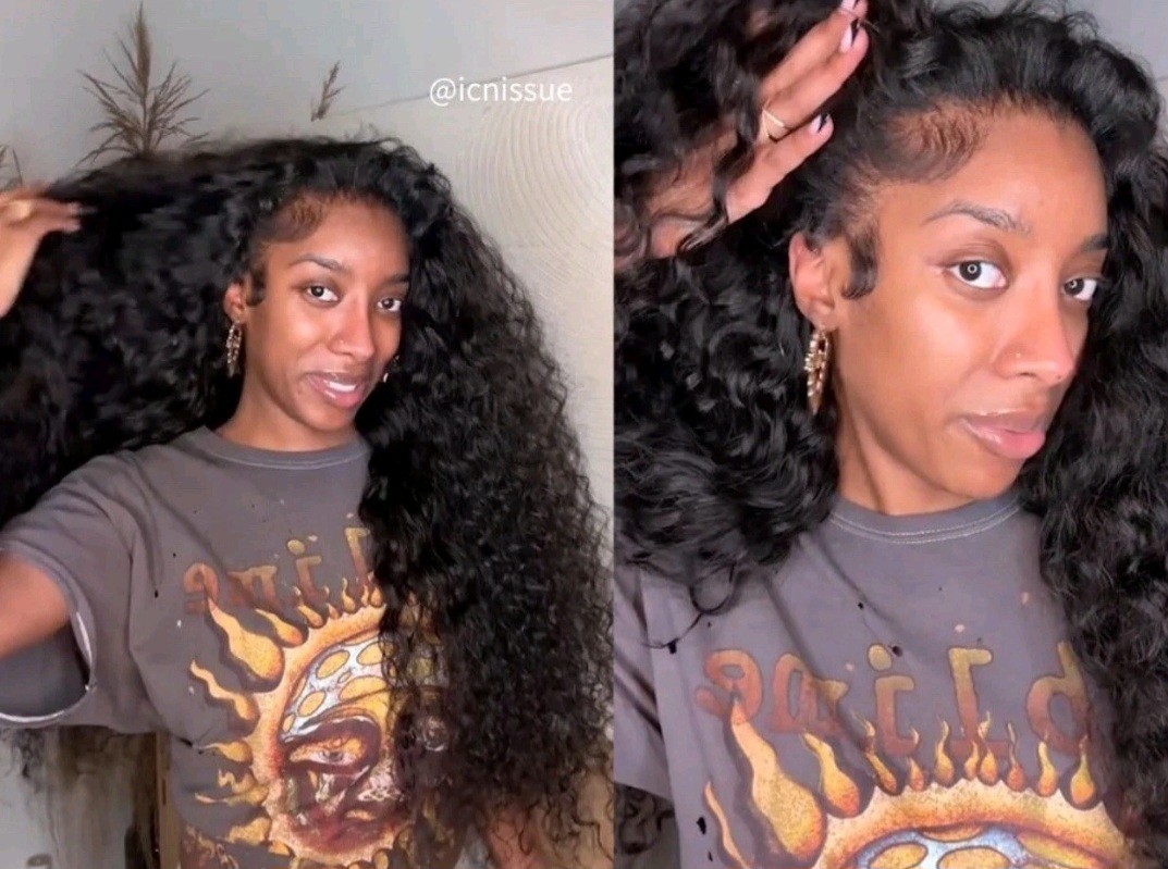 ASHINE 100% Brazilian Human Hair Extensions-Black 0107-1B#-26”-DC Deep Curly!!!