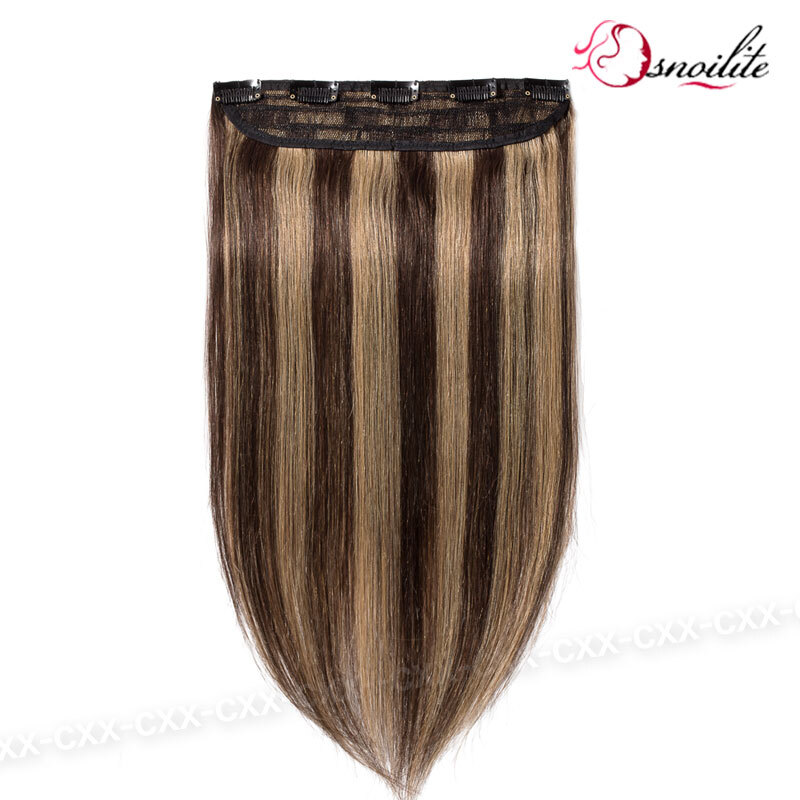 Thick Long Ombre One Piece 3/4 Full Head Clip In HUMAN REAL REMY Hair Extensions