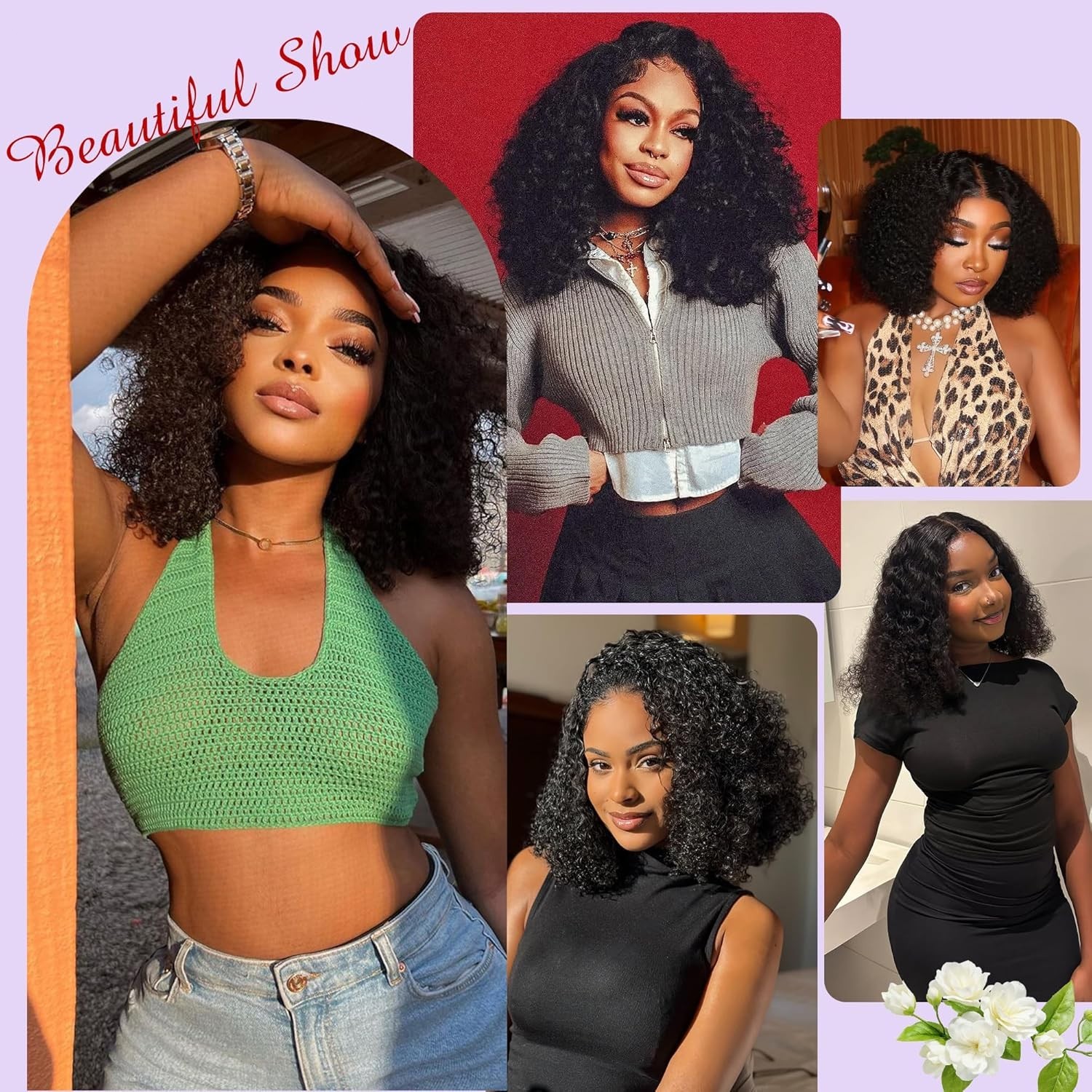 4×4 HD Lace Wigs Human Hair Bob Wigs For Women Wear And Go Glueless Curly Wig