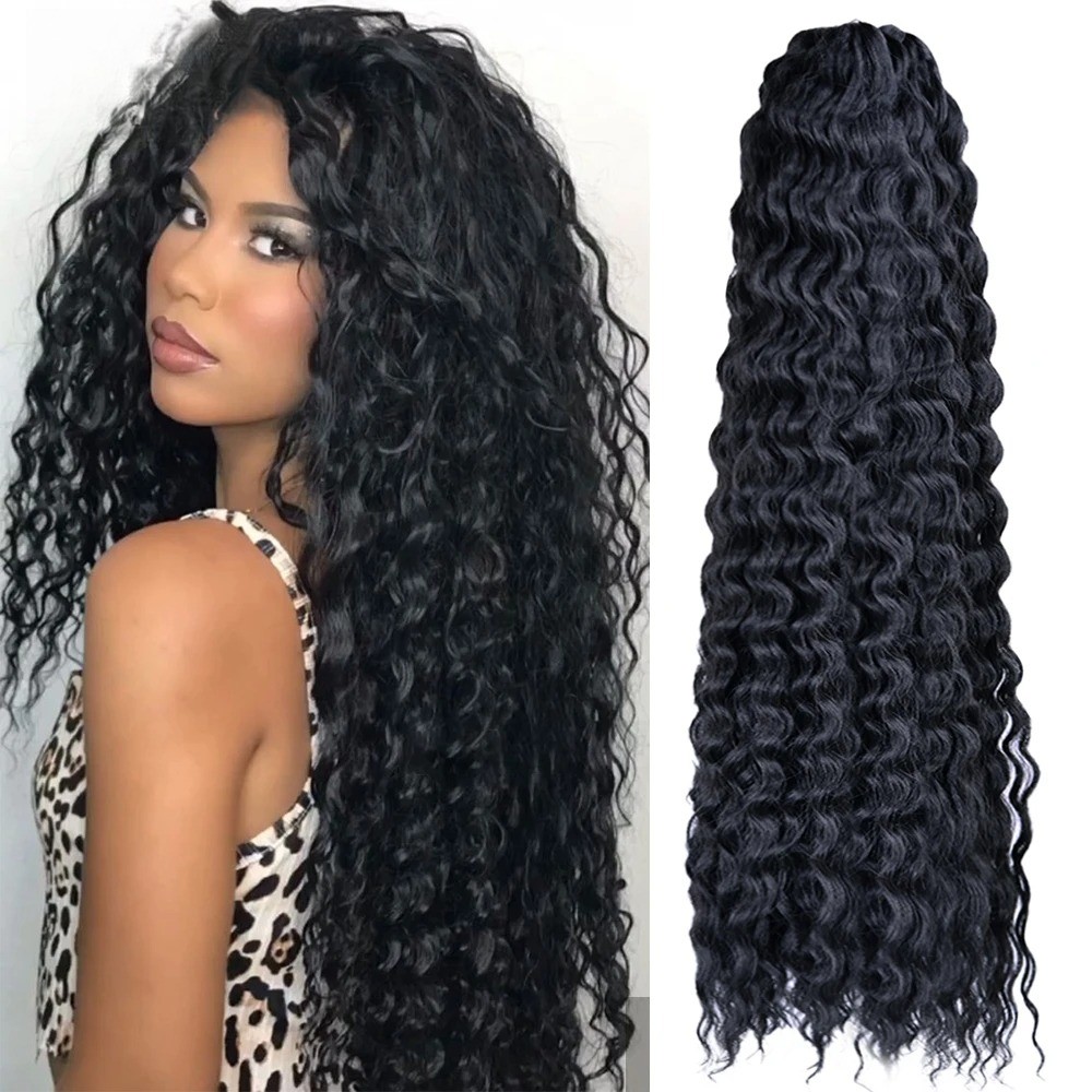 22Inch Ombre Blonde Ariel Curl Water Wave Synthetic Braiding Hair Extensions
