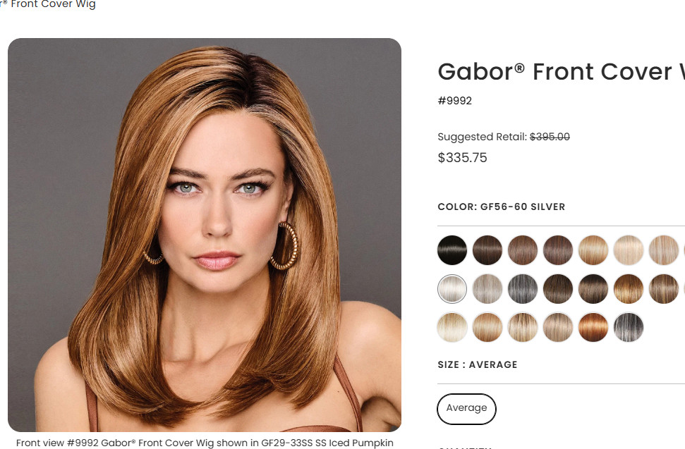 Gabor FRONT COVER Wig SS Iced Mocha NEW w/tags LACEFRONT MONOFILAMENT TOP