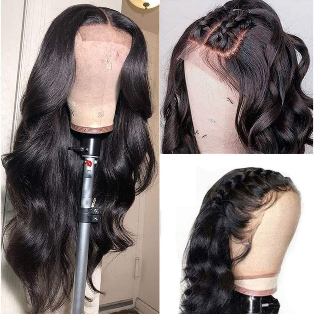 Body Wave Lace Front Wigs Human Hair Pre Plucked Bleached Knots, 150 Density