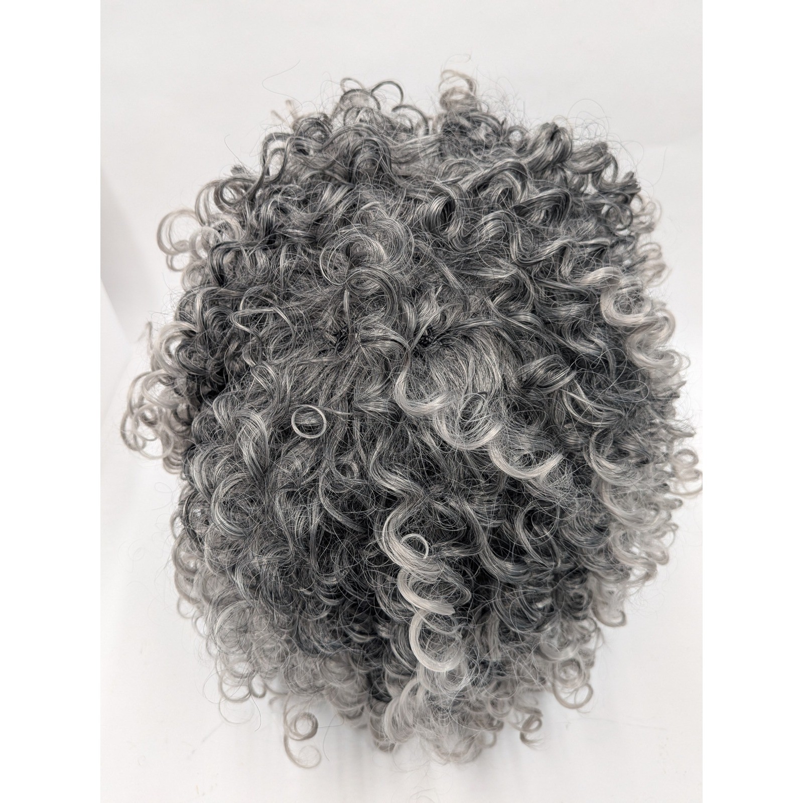 More Charming Short Curly Grey Wig Salt and Pepper Synthetic Afro Kinky Hair