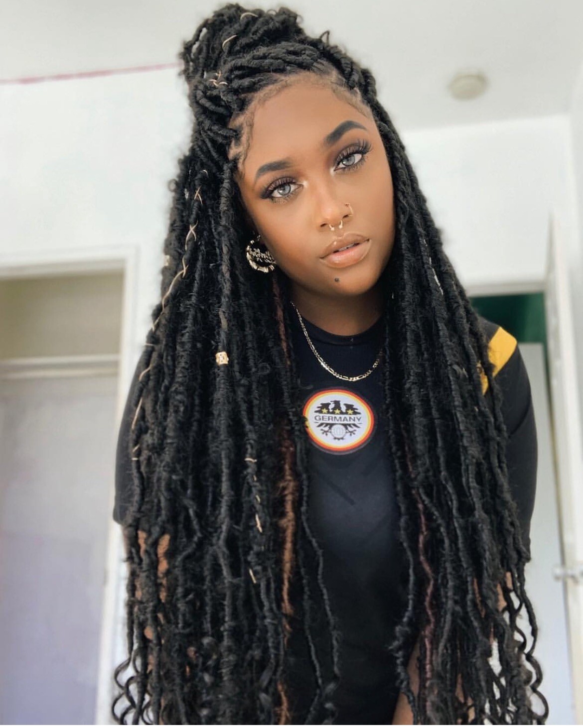 Full LACE multi color human hair blend locs (colors optional)