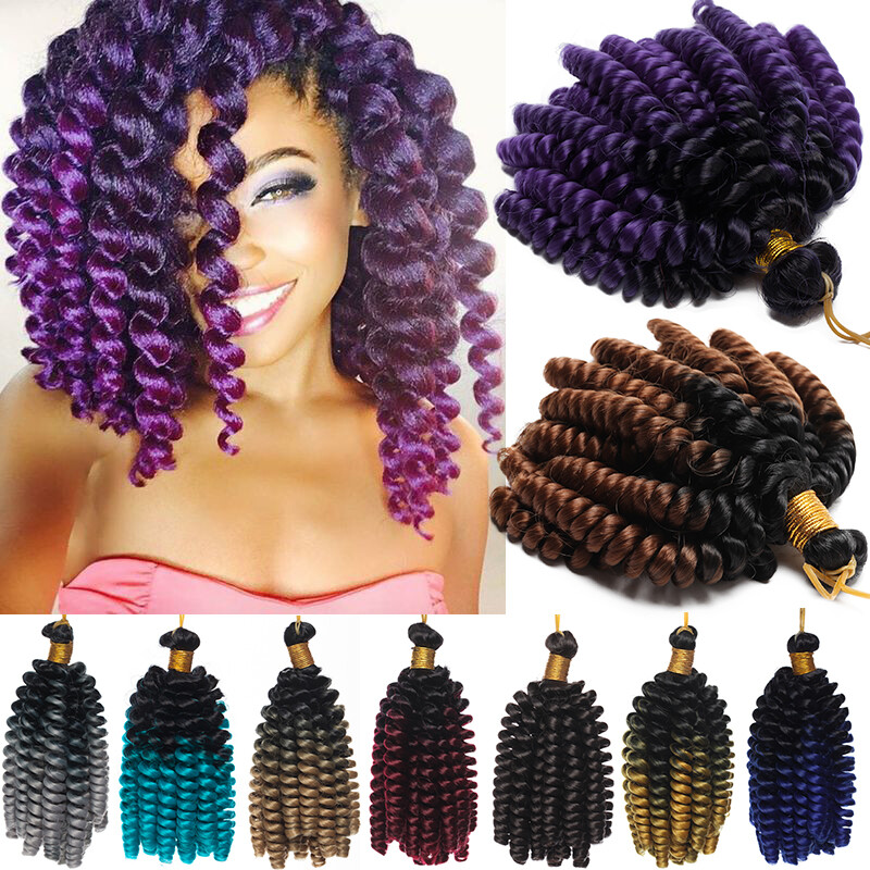 Real Thick Spring Twist Braiding Hair Extensions Bounce Curly 6″ Crochet Braid