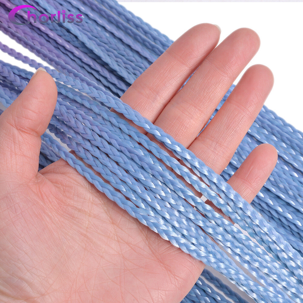 28″ Ombre Micro Box Braids Thin Twist Crochet Braids Hair Extensions Synthetic