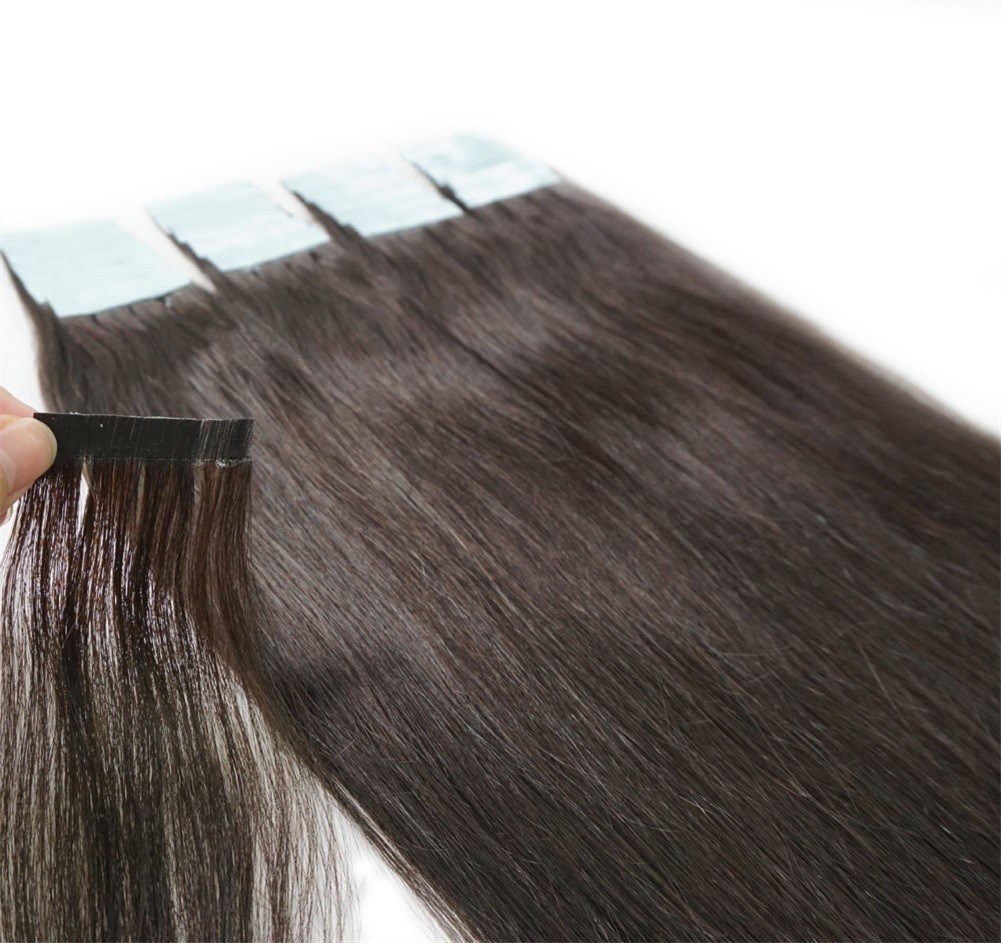 Tape in Human Hair Extensions Invisible Skin Weft Real Brazilian HairBalayage12A