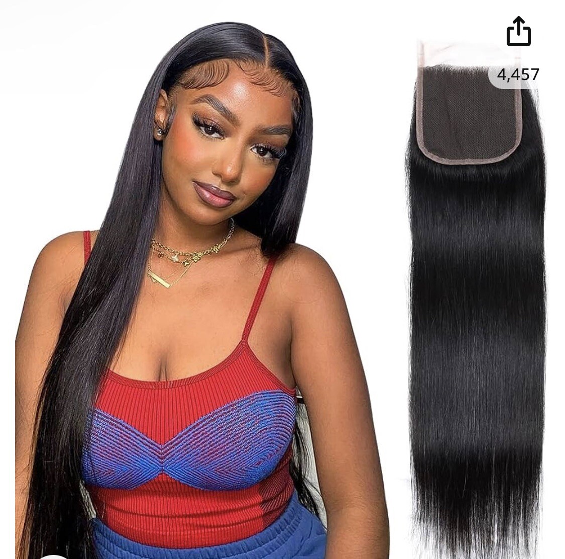 Lace Front Closure (100% Virgin Hair) 20 In. Pre-bleached Knots.