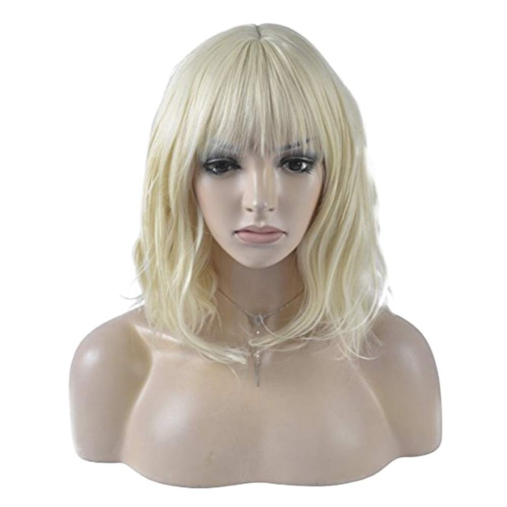 14 Inches Curly Wigs with Bangs for Women Girls Heat Resistant Synthetic Hair