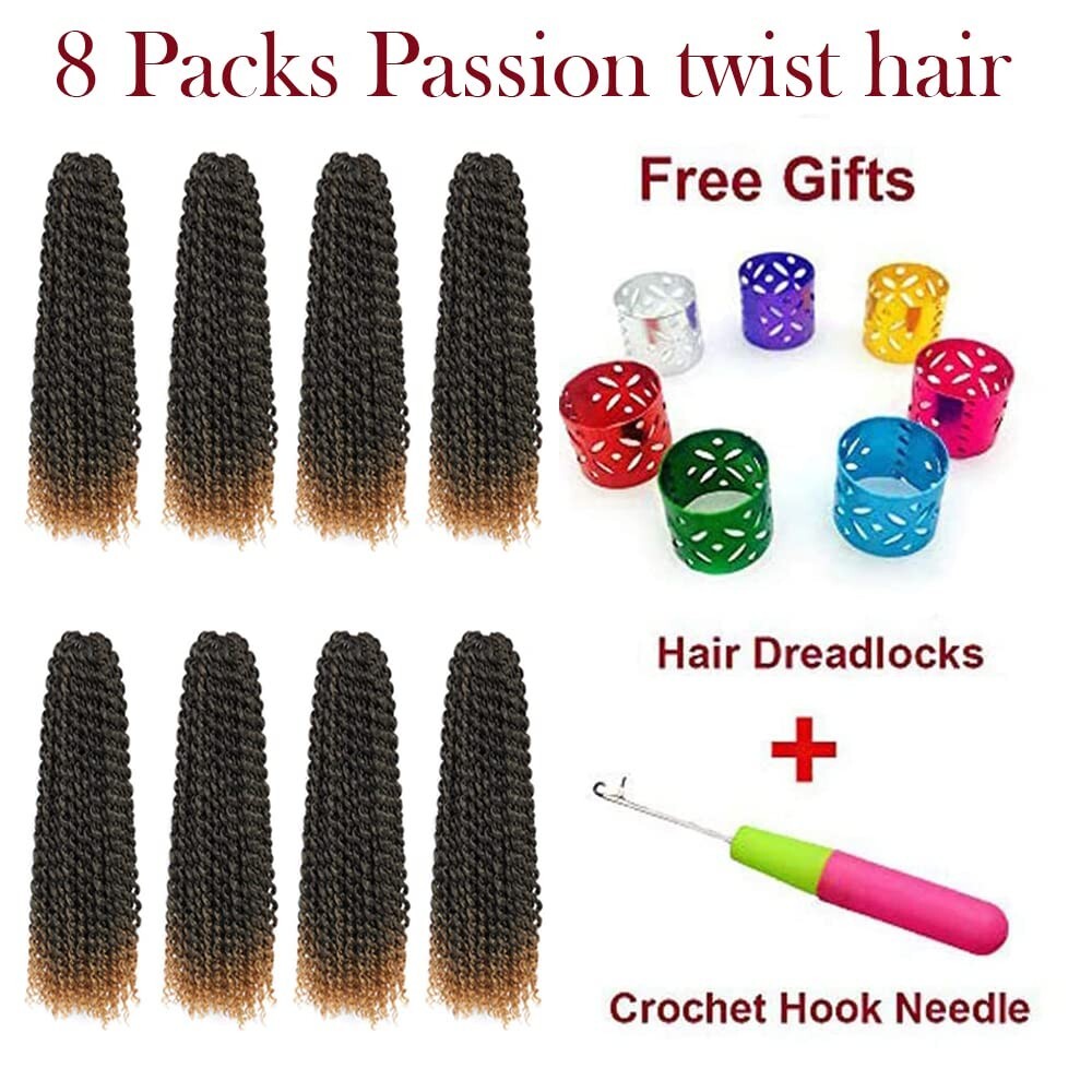 LOT 6 18″ Passion Twist Hair Water Wave Crochet Braids 18″ LOT Braids NEW