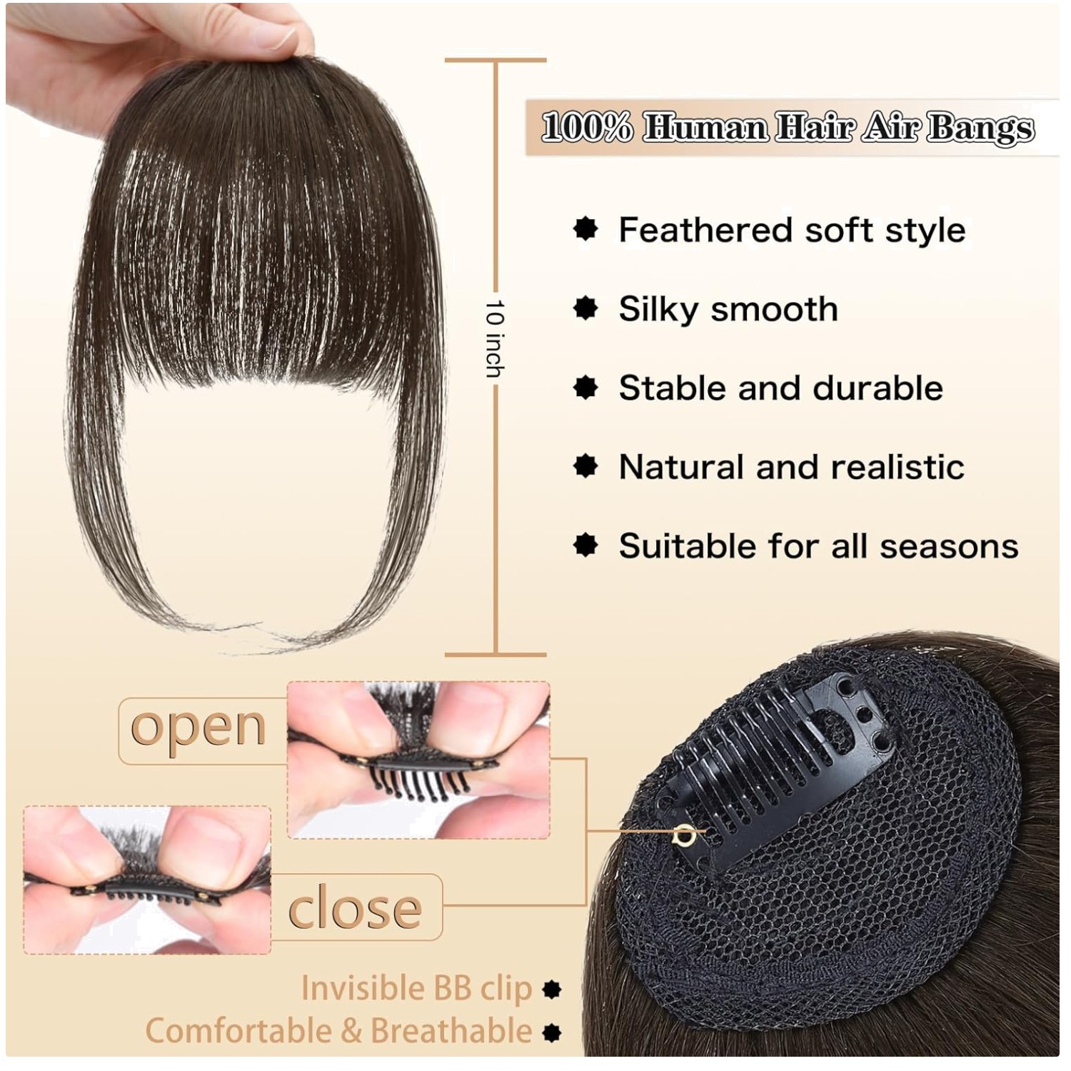 Real Human Hair Extensions Wispy Bangs