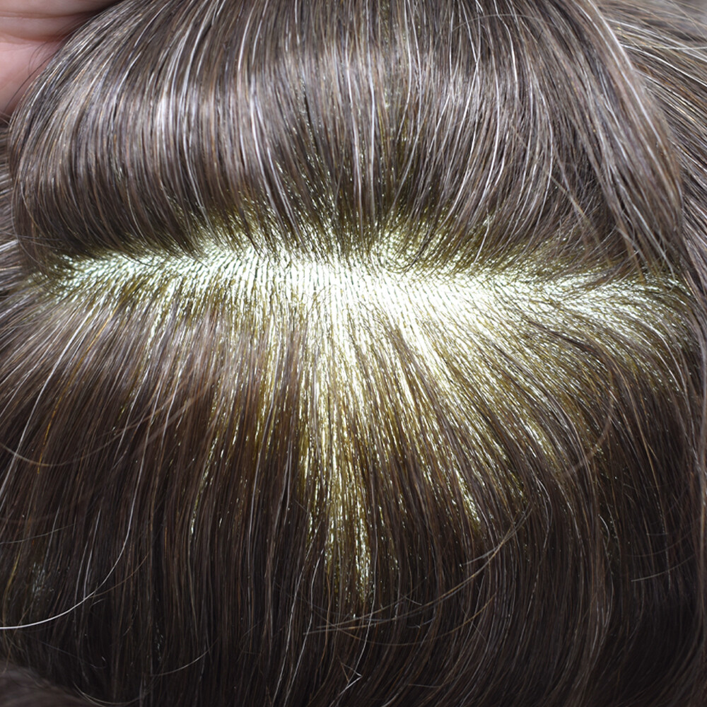 Full Poly Mens Toupee Hairpiece All Skin PU Hair Replacement System Wigs for Men