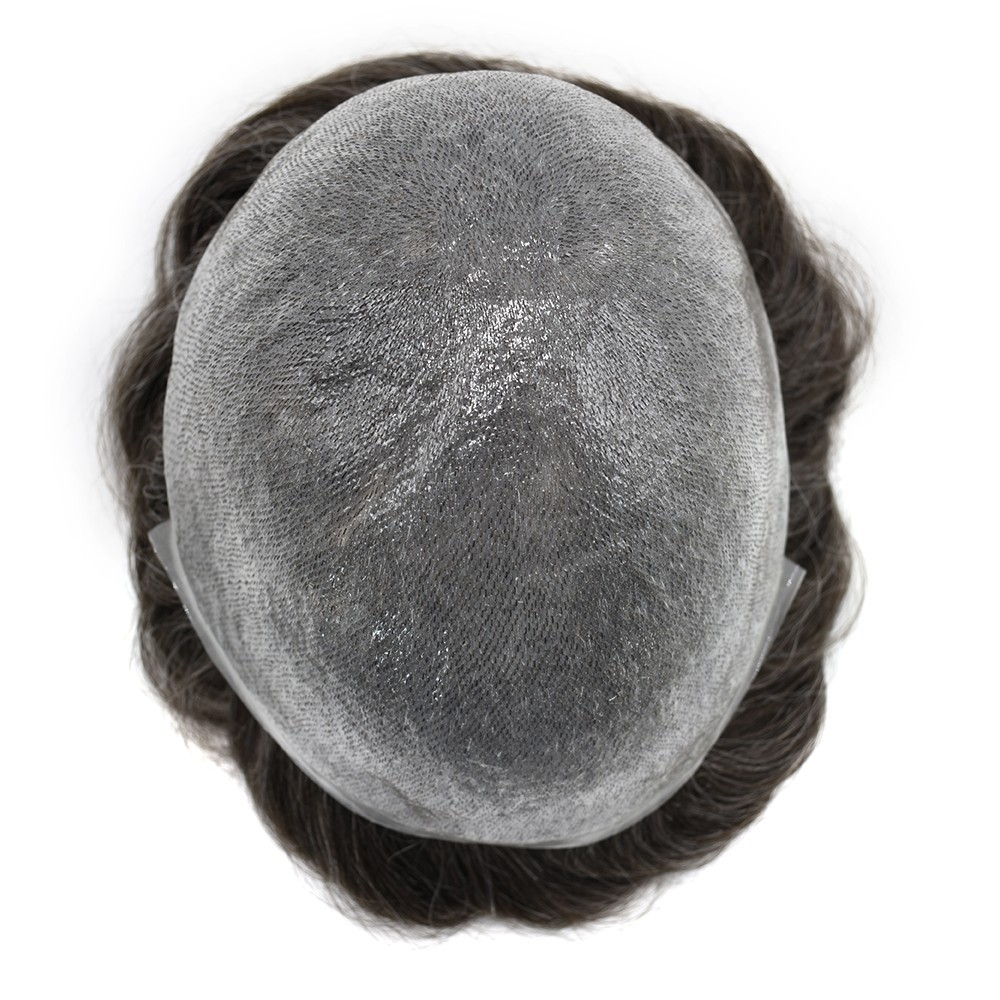 Men Toupee Human Hair Replacement Systems for Men Ultra Thin Skin Mens Hairpiece