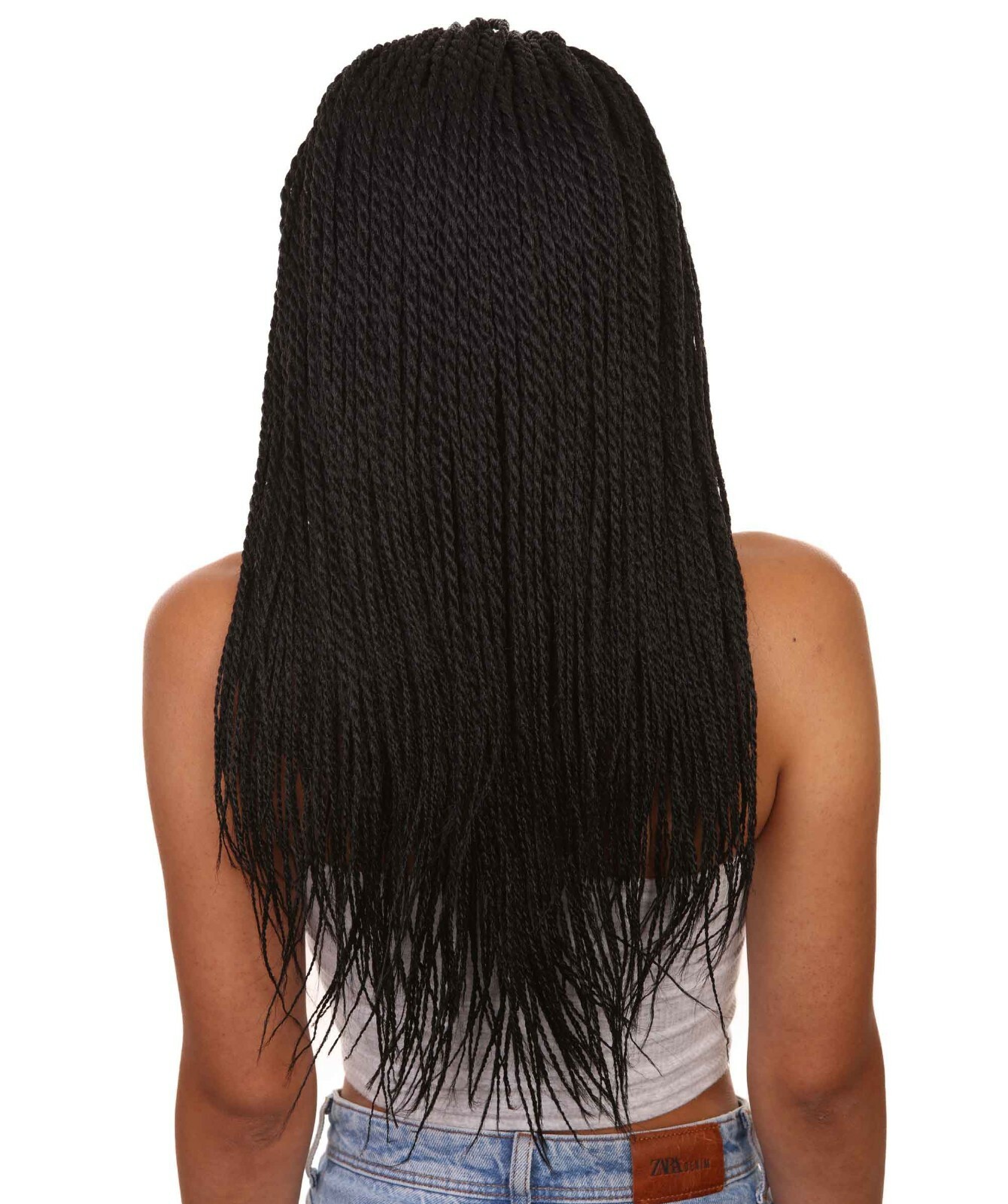 LUXLUXE Uyai Straight 23 Inch 4X4 Hand-Tied Lace Braided Wig,BLT-0122, Black