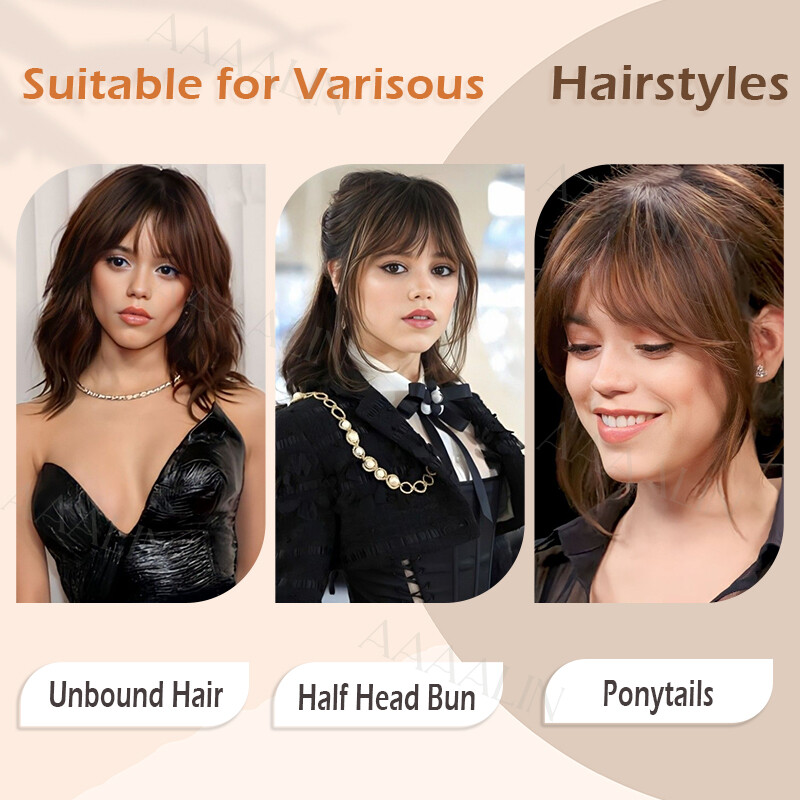 Clip In Top Real Human Remy Hair Topper Women Toupee Hairpiece Bangs Middle Part