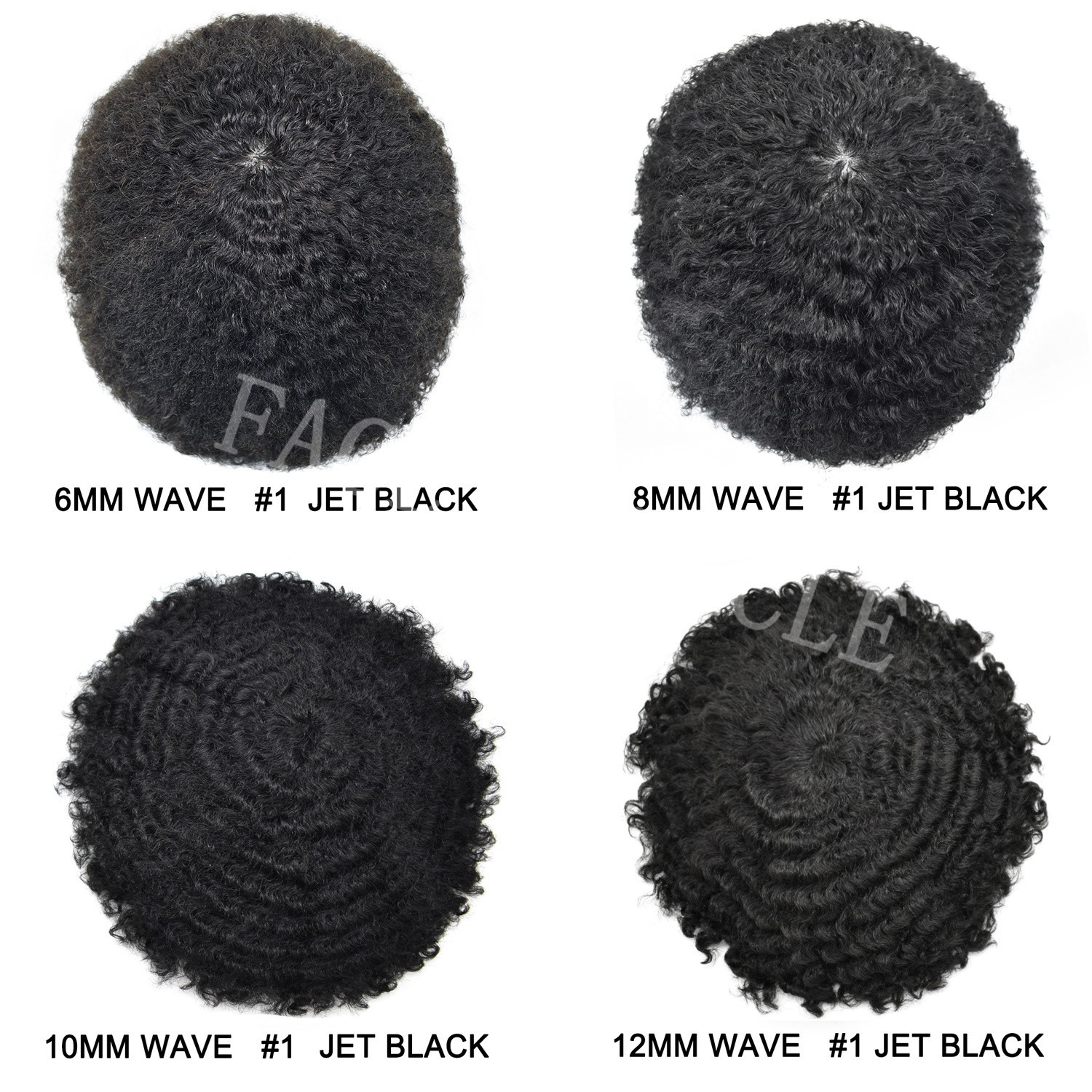 Afro Curl Toupee for Black Men Full PU Mens Hairpieces for African American Man