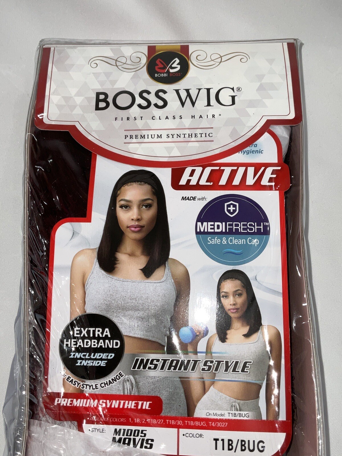 Bobbi Boss Premium Synthetic Wig M1005 MAVIS TIB/BUG Pink Gold Headband New