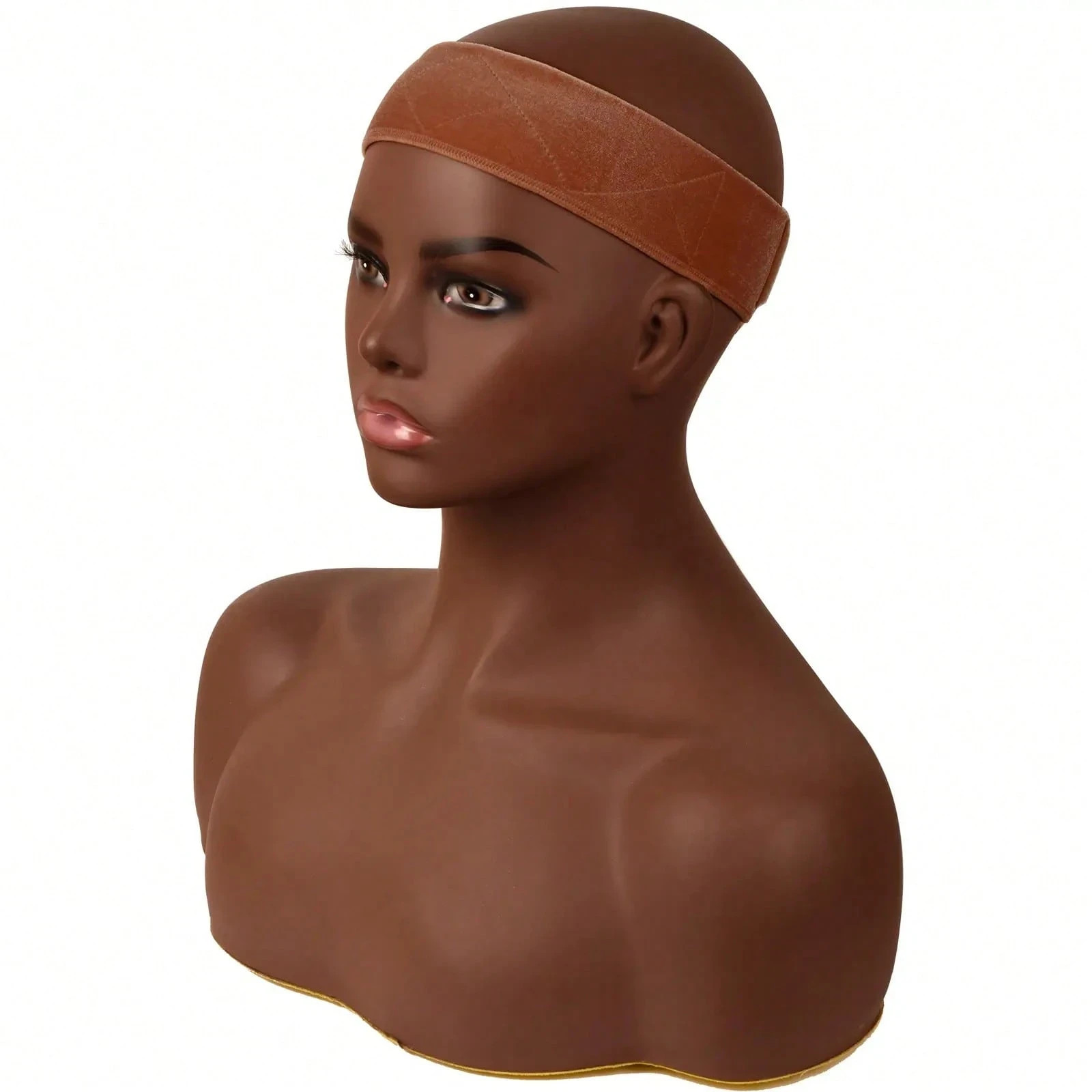 Beige Velvet Wig Grip Headband No Slip Adjustable Fastener Band For Wigs Hats