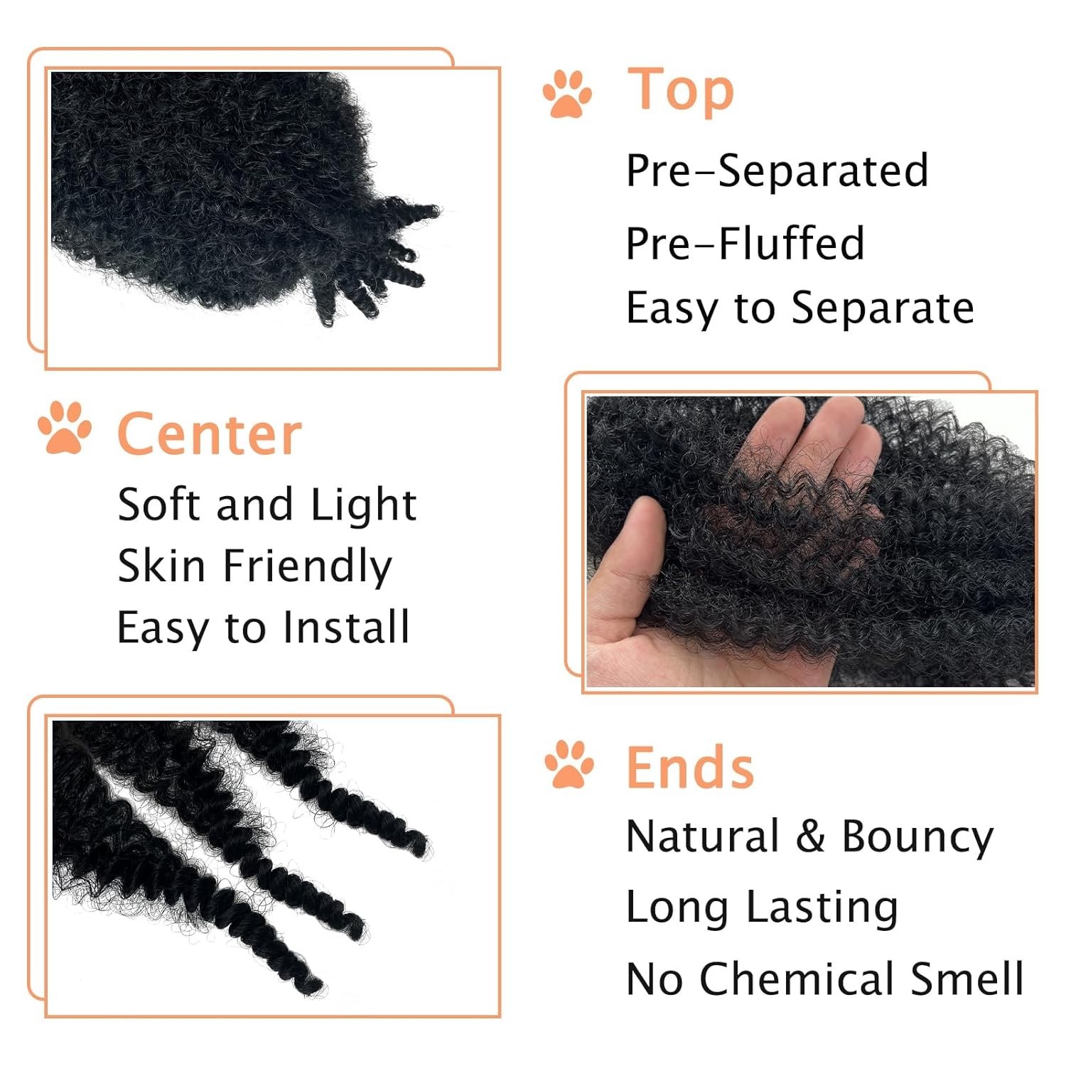 3 Pack Soft 12 Inch Springy Afro Twist Hair – Natural Black, Effortless Styles
