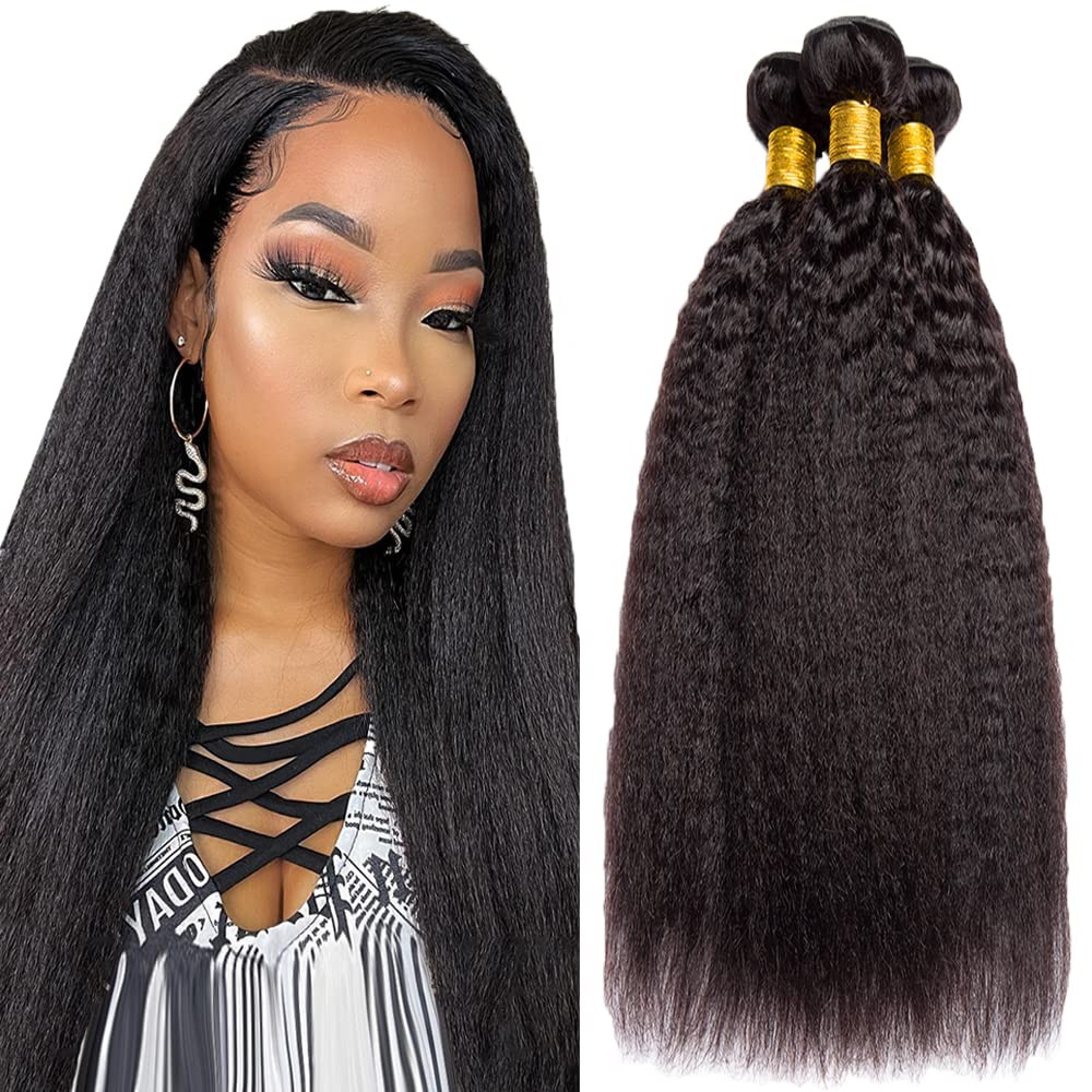 Mamart Kinky Straight Bundles Human Hair Yaki Straight Bundles Human Hair Real