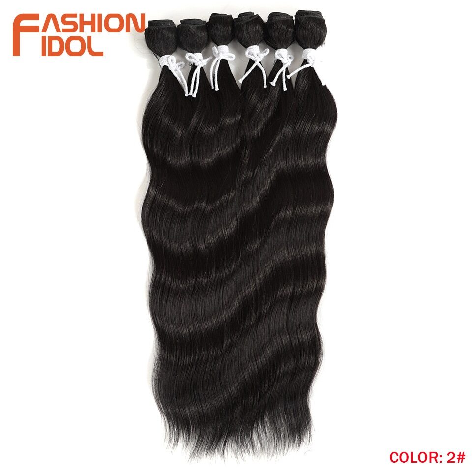 Water Wave Hair Bundles Synthetic Hair Extensions Ombre Blonde 6Pcs/Pack 20 inch