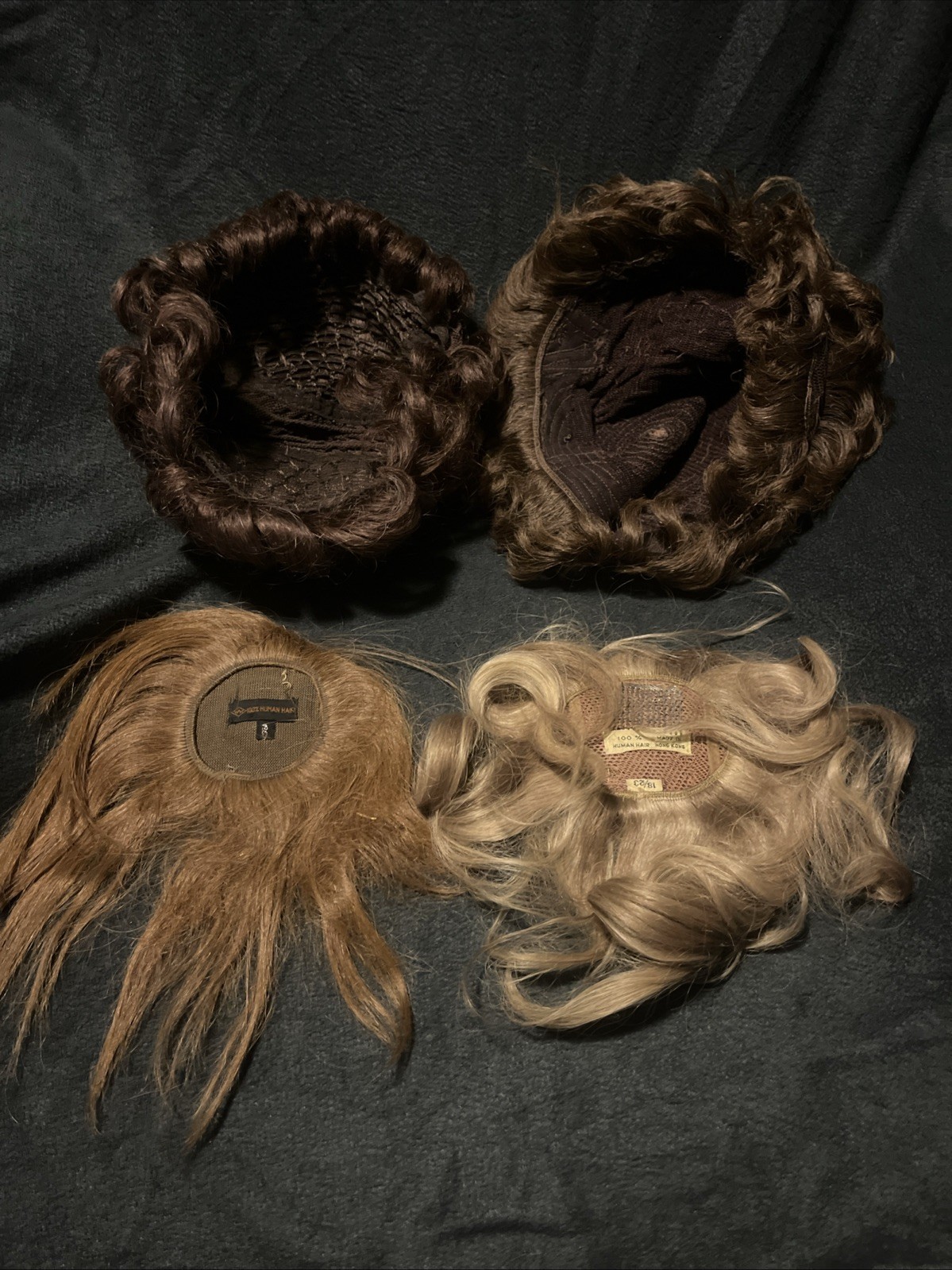 Lot Of VINTAGE 100% Human HAIR Wigs And Wiglets Hairpieces Sandra Sue Empress