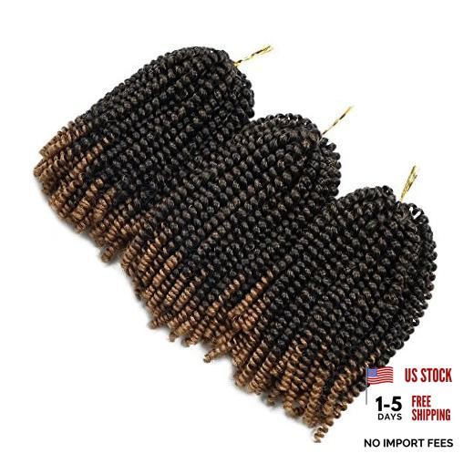 Spring Twist Crochet Hair Extension, 90strands, Fluffy Spring 8 Inch T1B 27