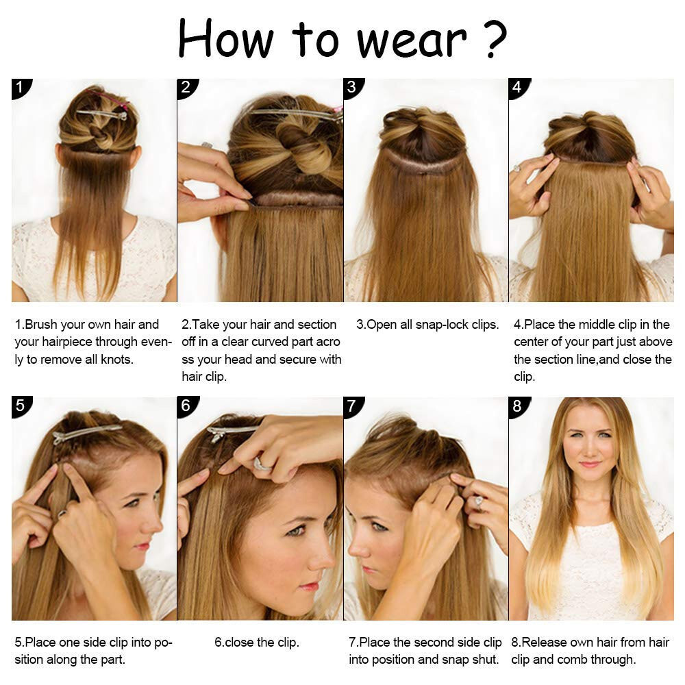 Sew-in Double Weave Weft Real Human Hair Extensions Hair Bundle Full Head 100gr