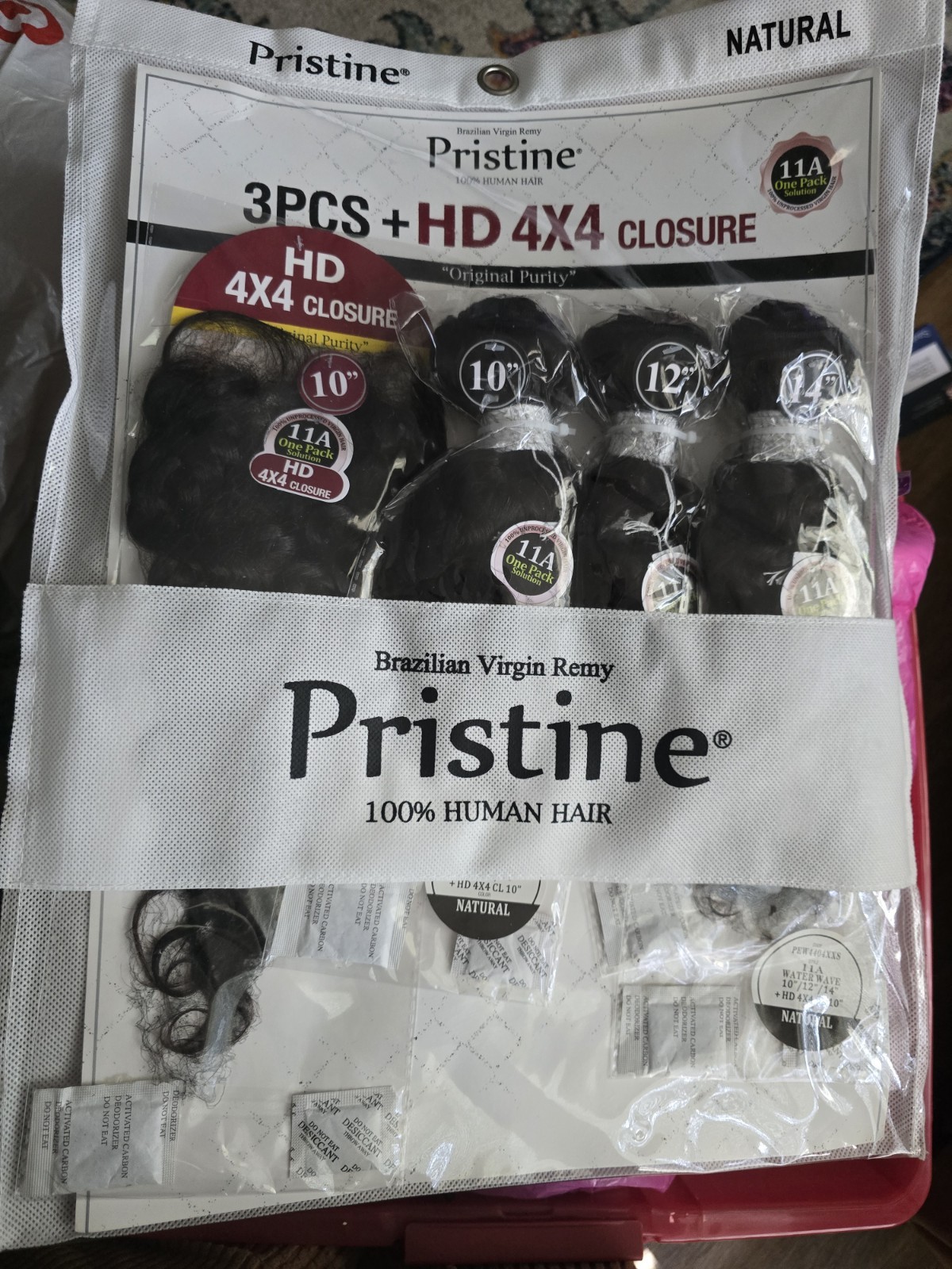 Pristine Brazilian Virgin Remy 100% Human Hair. Water Wave 10″/12″/14″ + HD 4×4