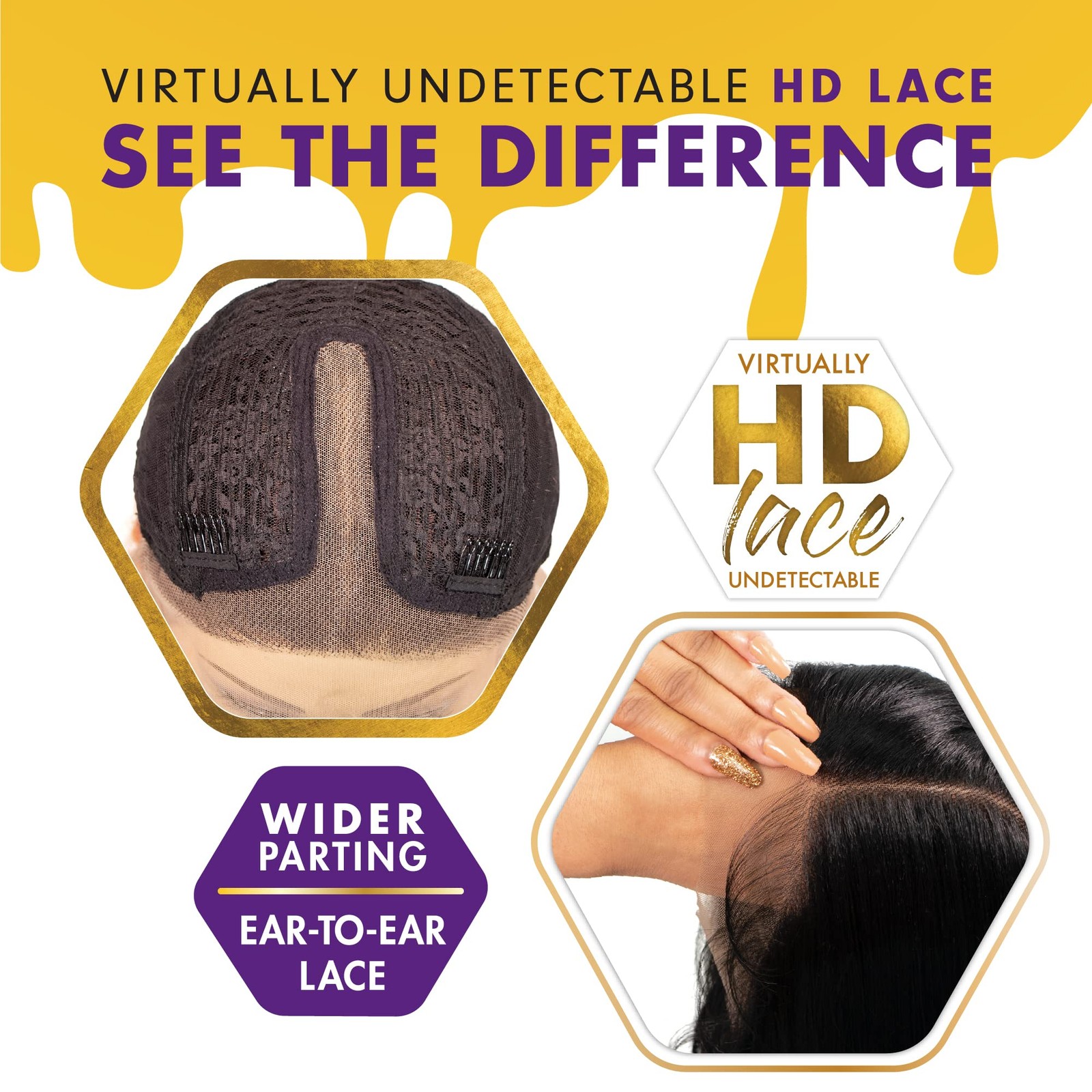 Butta Lace Wigs – Unit 34 Extra Wide 5 Inch Deep Parting Synthetic Preplucked…
