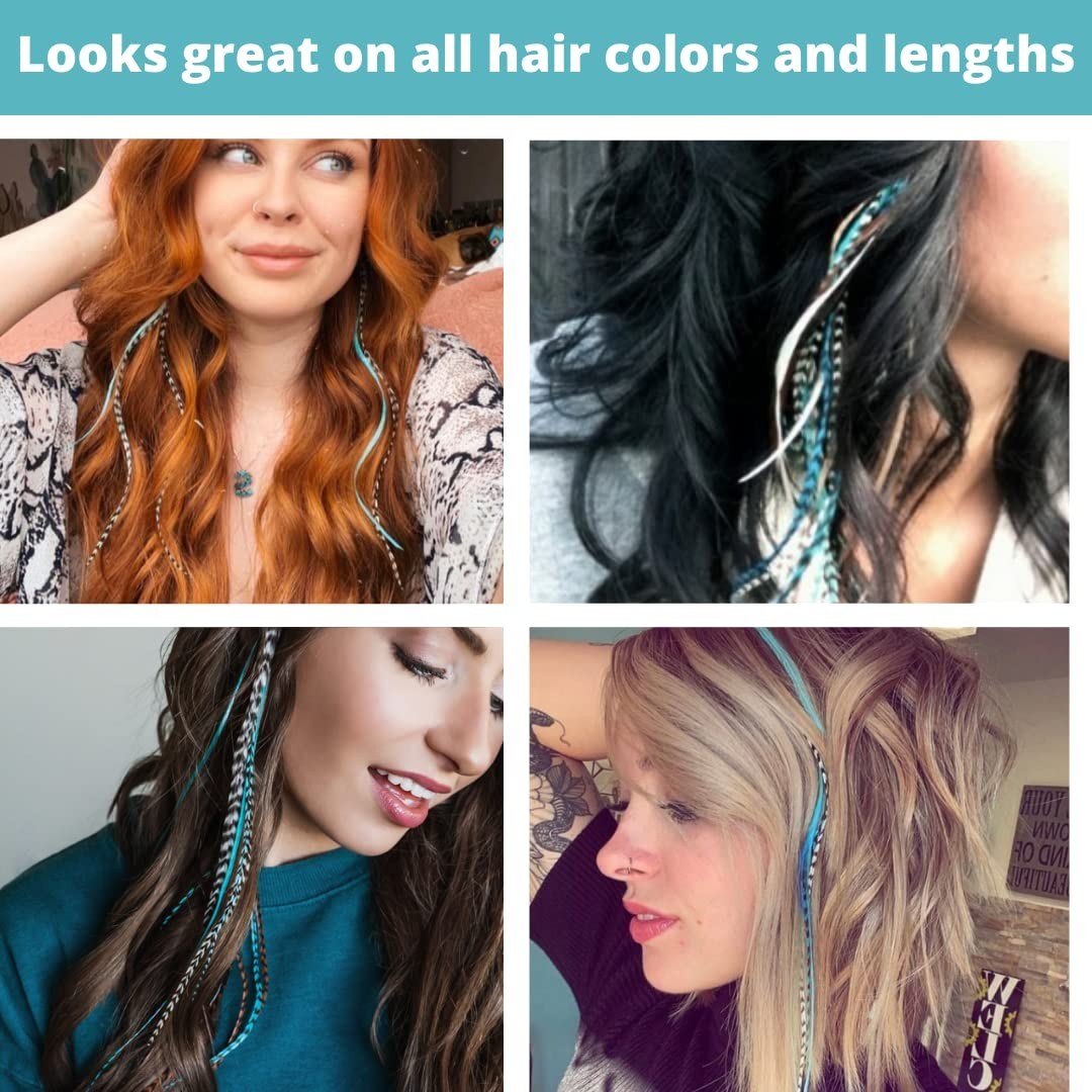 Hair Feathers Extensions Kit – DIY Microlink Beads & Tool