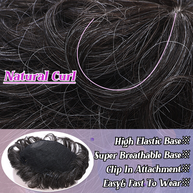 Clip In Toupee Mono Mens Remy Human Hair Hairpiece Replacement System Black Wig