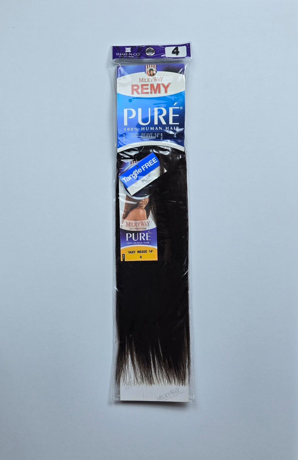 Milky Way Pure 100% Human Hair Yaky Weave 14″ #4