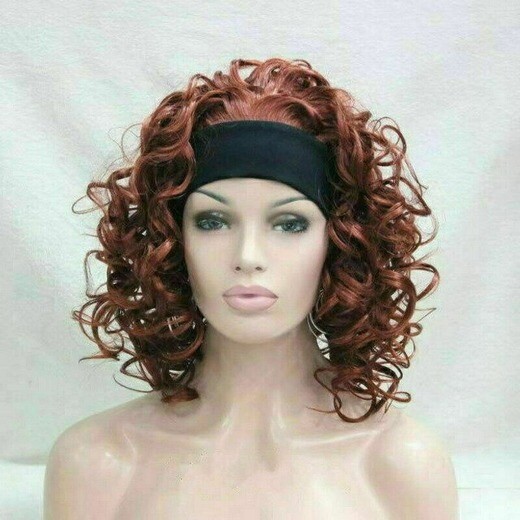 Women’s Wig Spiral Curls Fluffy Half Full Wig Headband Natural Hair Wigs