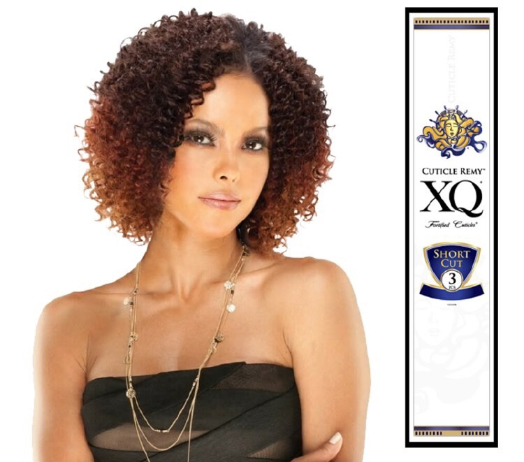 Shake N Go 3 Piece Xquisite Short Cut Remy 3 Color 100% Human Hair Yaky WEAVE