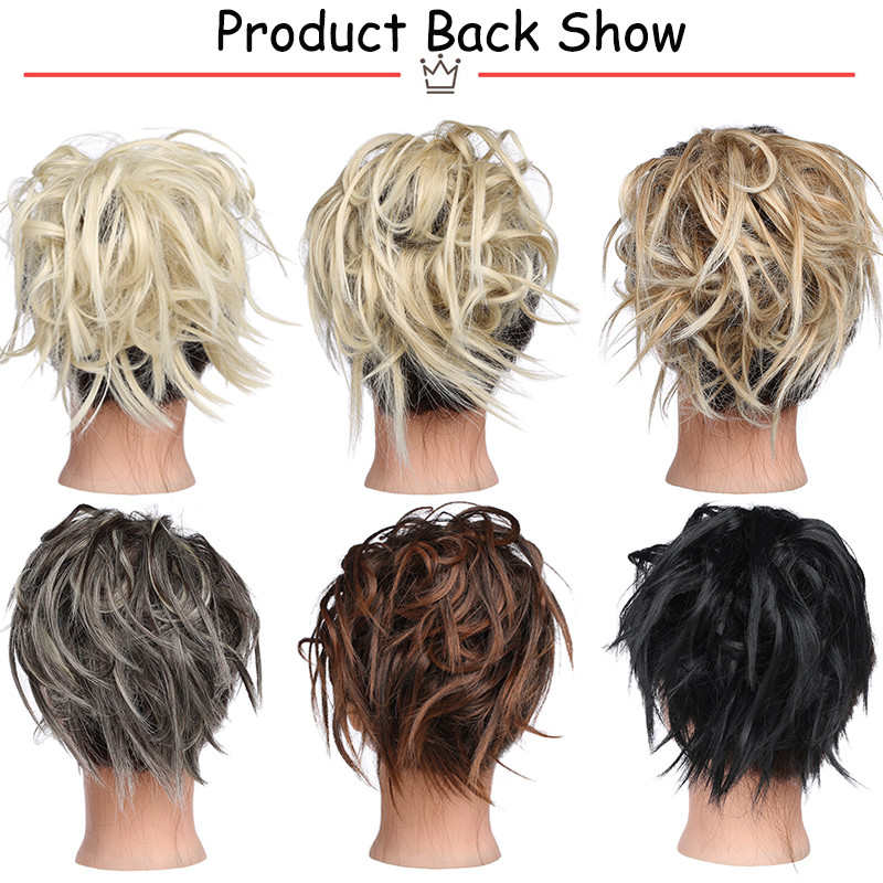 NEW ARRIVALS!! 7″ Long Messy Curly Bun Real As Human Hair Extensions Ombre Pc US
