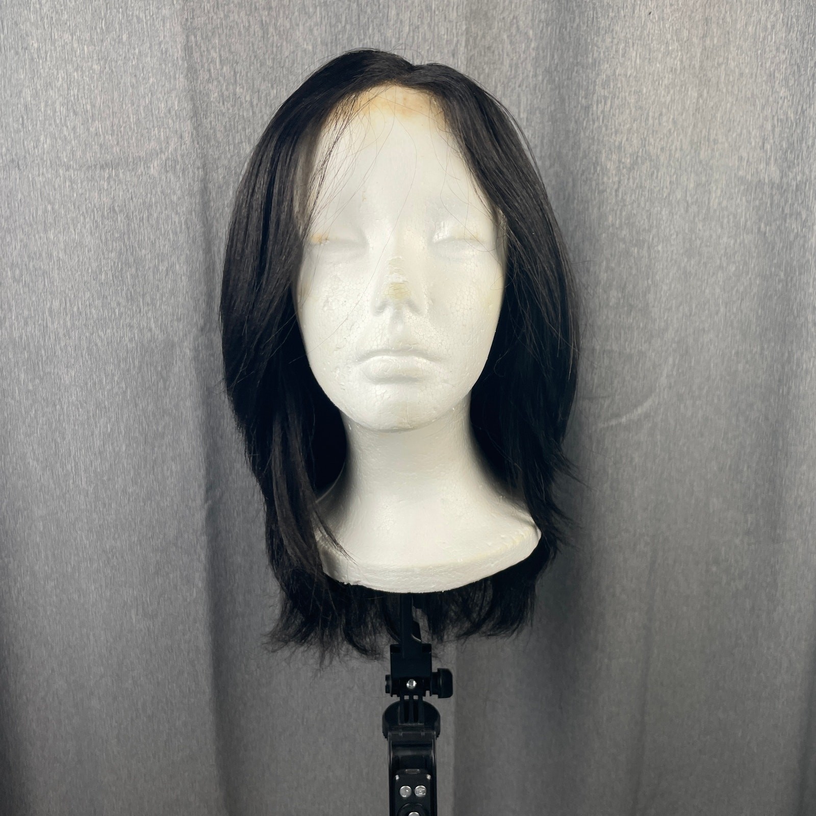 R&B Straight Black Layered Lace Front Hair Wig