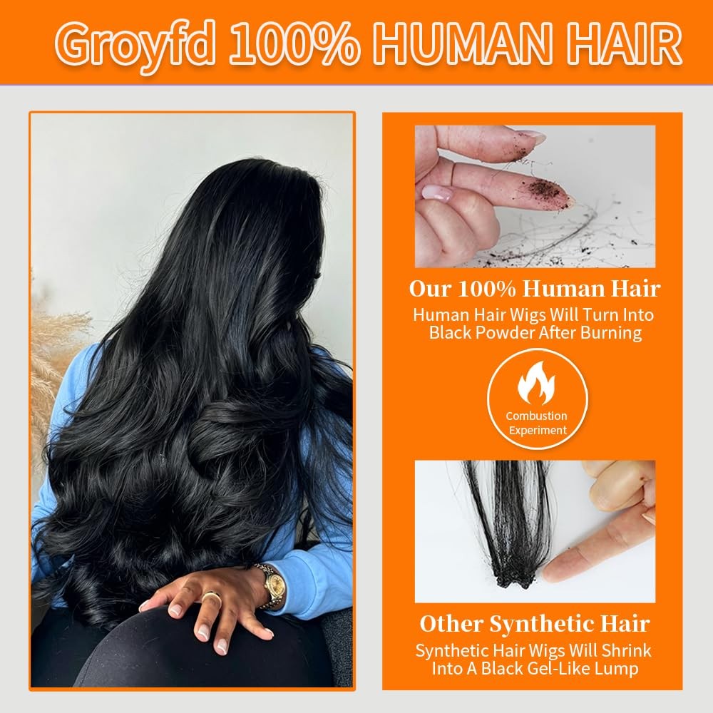 18 Inch Body Wave Human Hair Wig 200% Density 13×6 HD Lace Front Wigs Human H…