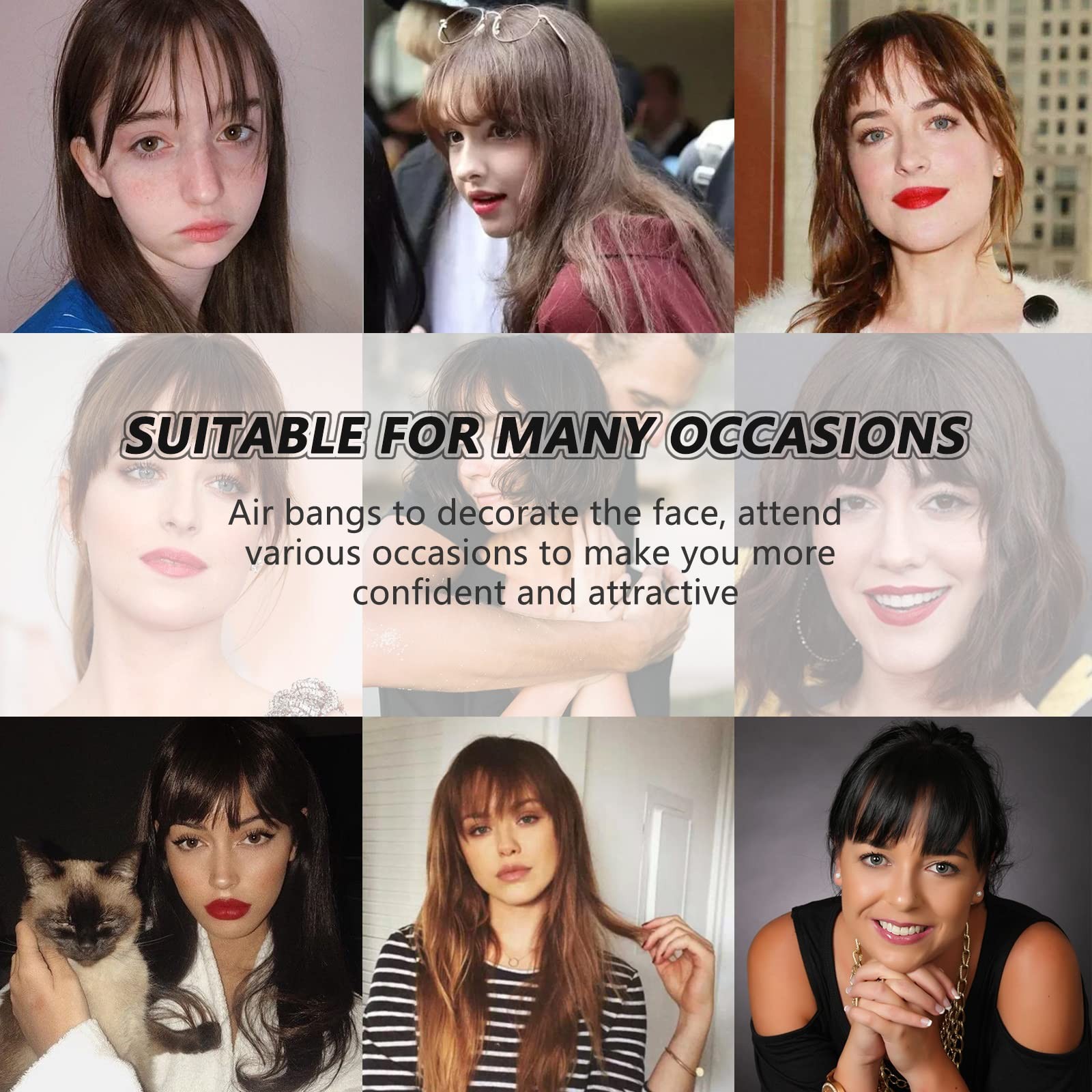 2PCS Clip in Bangs Real Human Hair,Fake Bangs Hair Clip on Bangs for Women,Cu…