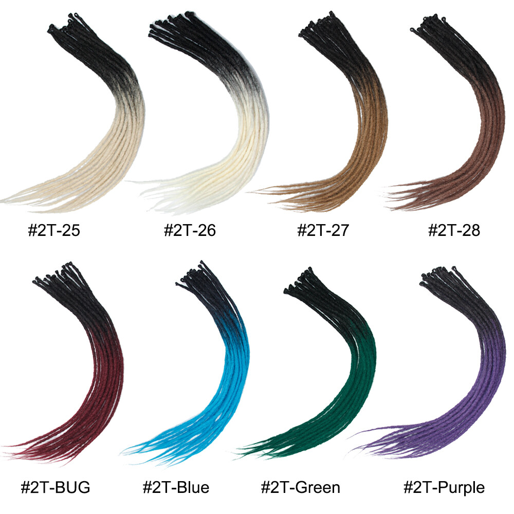 24″ Ombre Soft Dreadlocks Thin 0.6cm Handmade Dreads Loc Hippie Dreads Extension