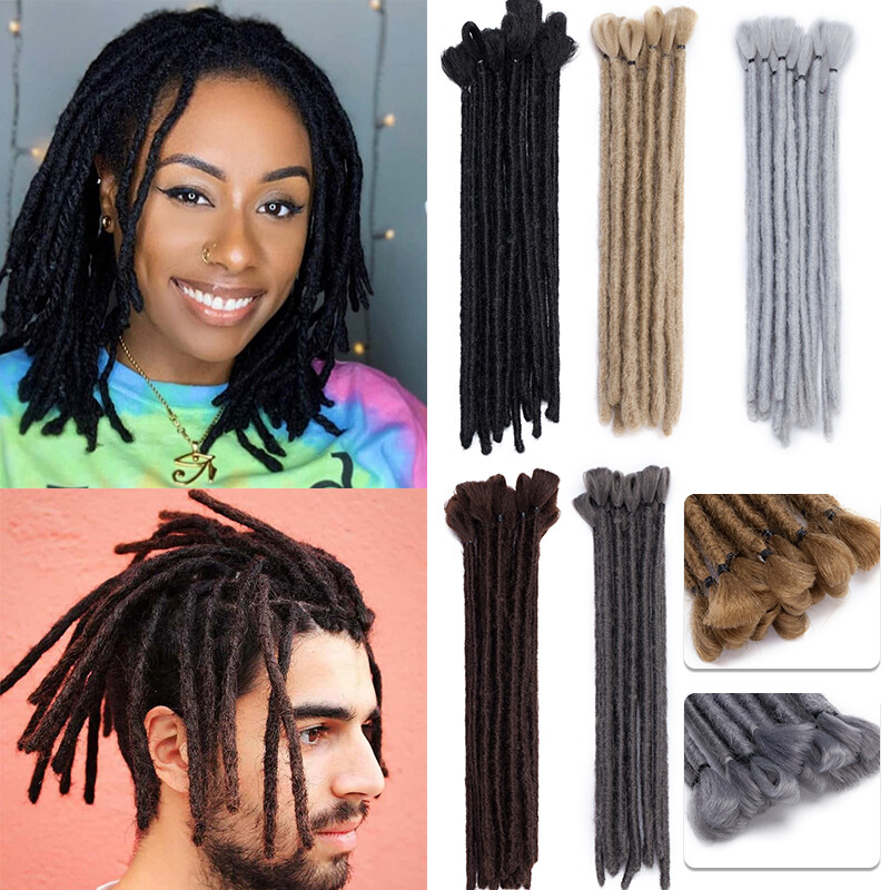6″-24” Real Human Hair Dreadlocks Extensions Crochet Braiding Hair Dreads Locs
