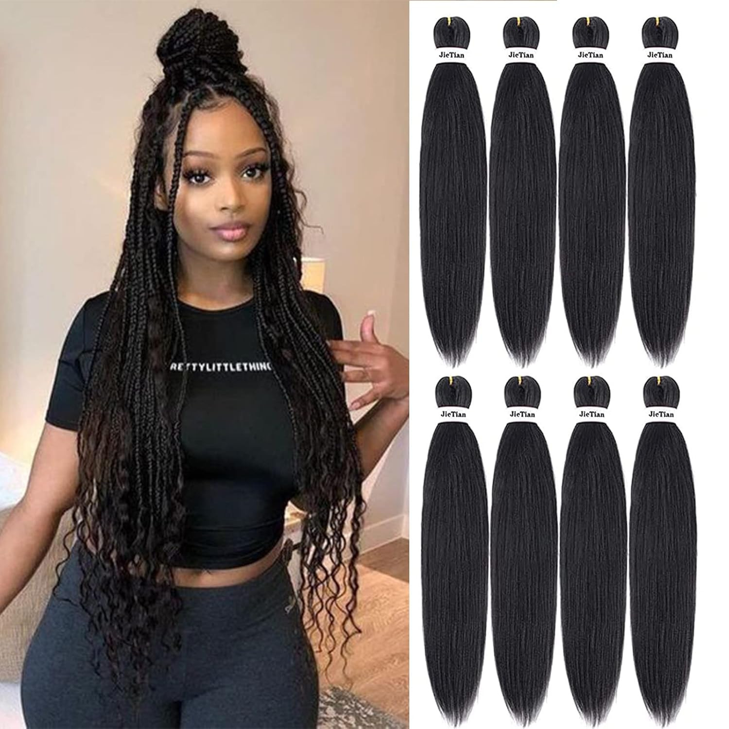 Pre Stretched Braiding Hair Ombre 30 Inch 8 Packs Synthetic Crochet Braids Hot W